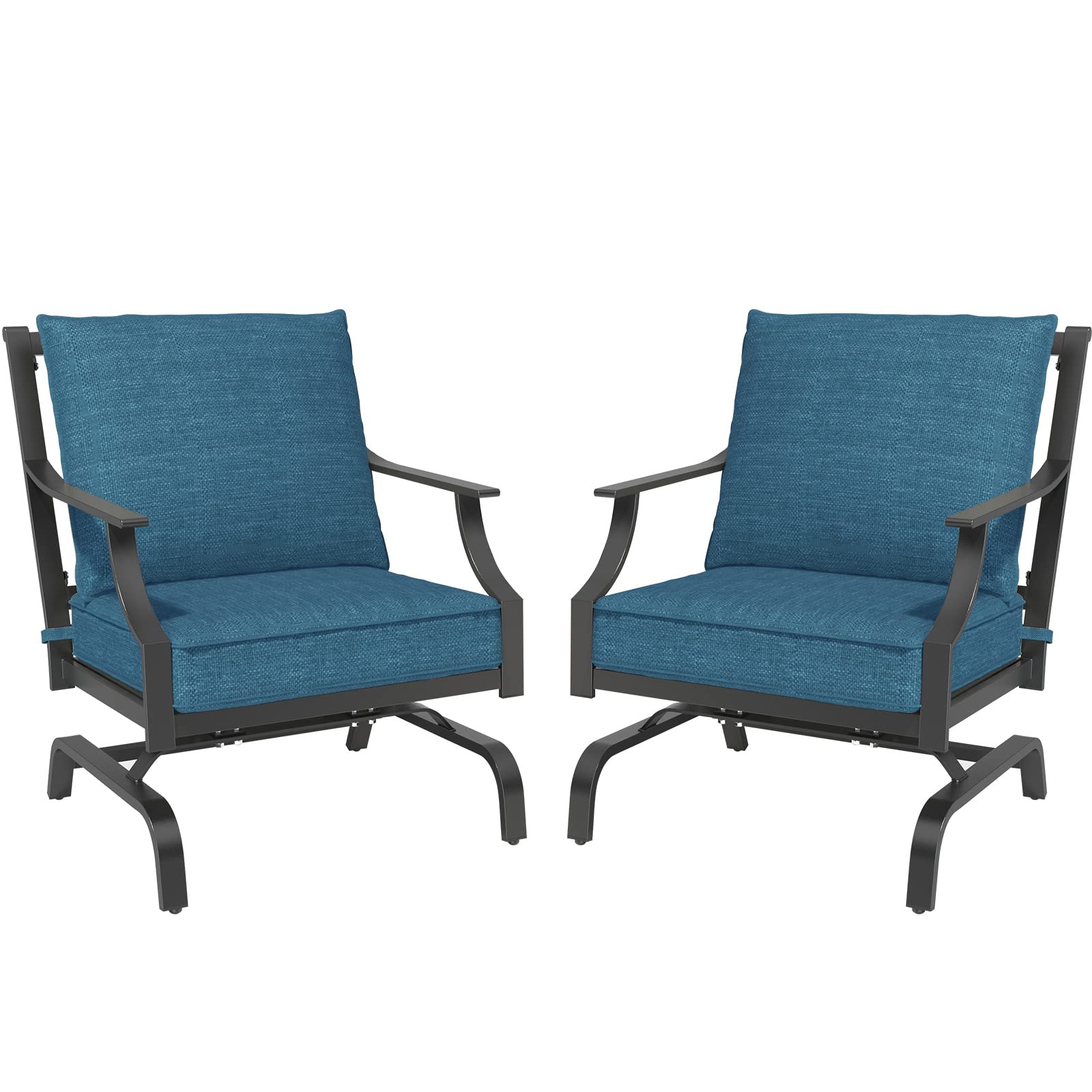 Premium 2-Piece Outdoor Patio Chair Set with Thick Peacock Cushions - Weather-Resistant Wicker Garden Furniture for Backyard, Poolside & Lawn Relaxation | Perfect for Outdoor Entertaining, Lounging & Summer BBQs | Ideal for Patio, Deck, Garden & Outdoor Living Spaces