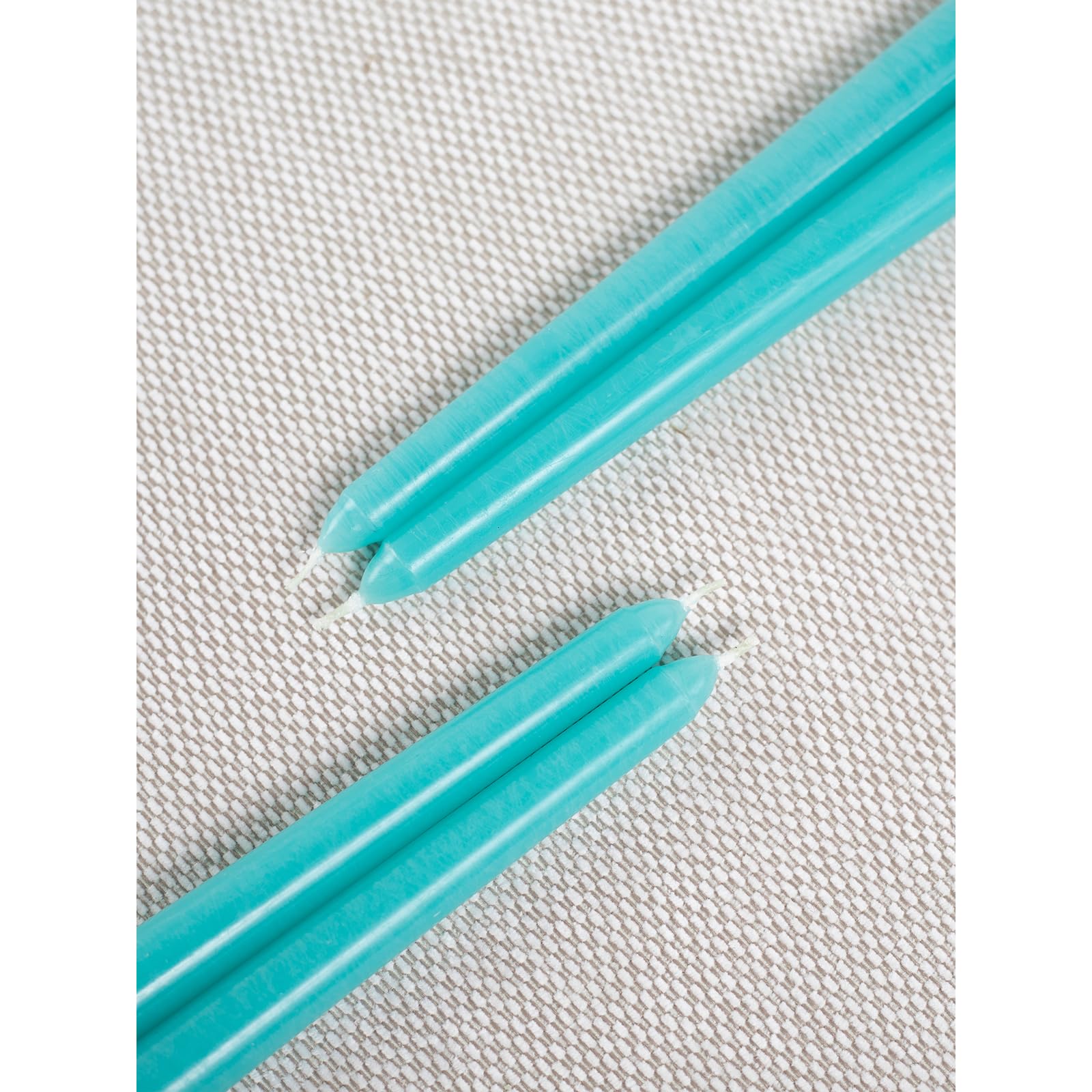 Premium 10 Inch Taper Candles Set of 12 - Dripless Unscented Candlesticks for Elegant Dining & Home Decor - Long-Lasting Turquoise Dinner Candles - Perfect for Weddings, Romantic Dinners & Holiday Centerpieces