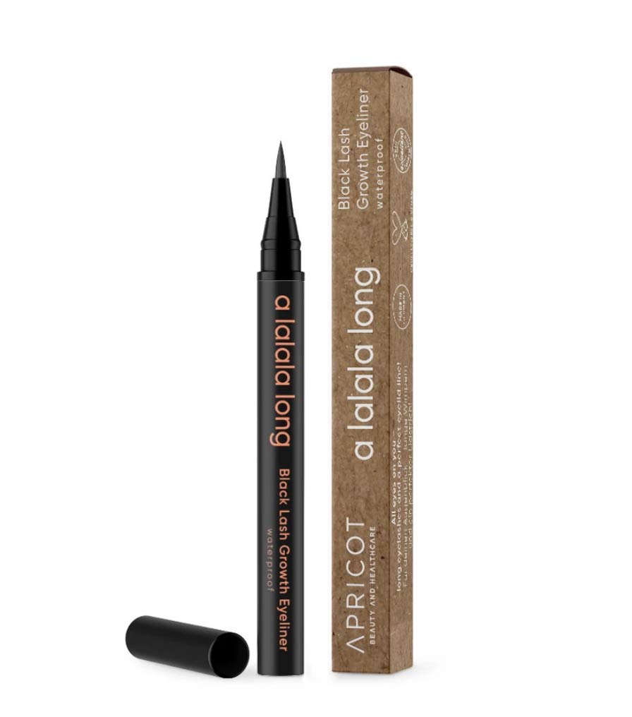 APRICOT Waterproof Black Eyeliner with Lash Growth Serum | 2-in-1 Eyeliner & Eyelash Enhancer | Made in Germany | Long-Lasting, Smudge-Proof | Perfect for Daily Use & Special Occasions