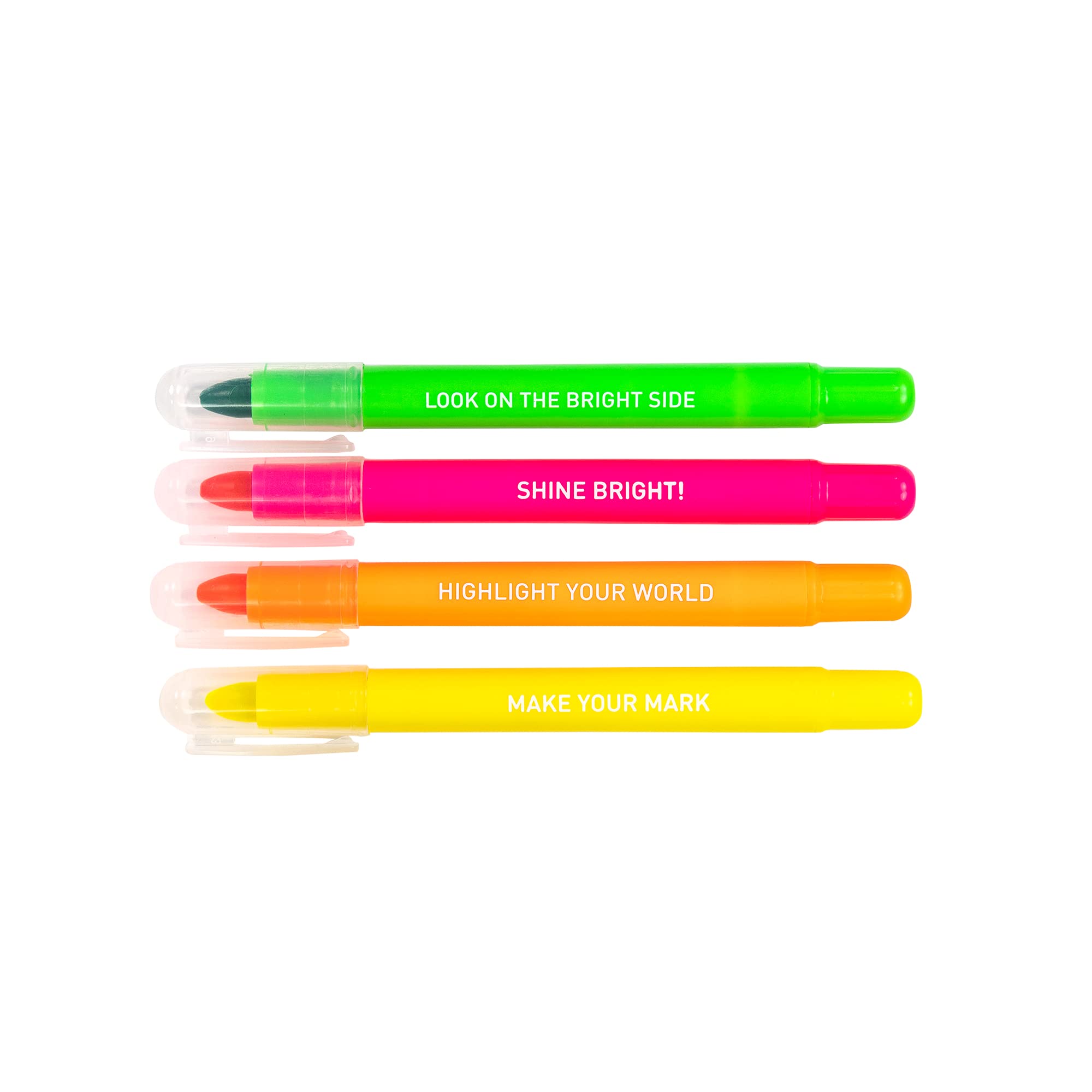 Yoobi Highlighter Gel Pens - 4 Vibrant Colors (Pink, Green, Yellow, Orange) | Non-Toxic PVC-Free Markers for Office, School & Study Notes | Perfect for Highlighting Textbooks, Planners & Work Documents