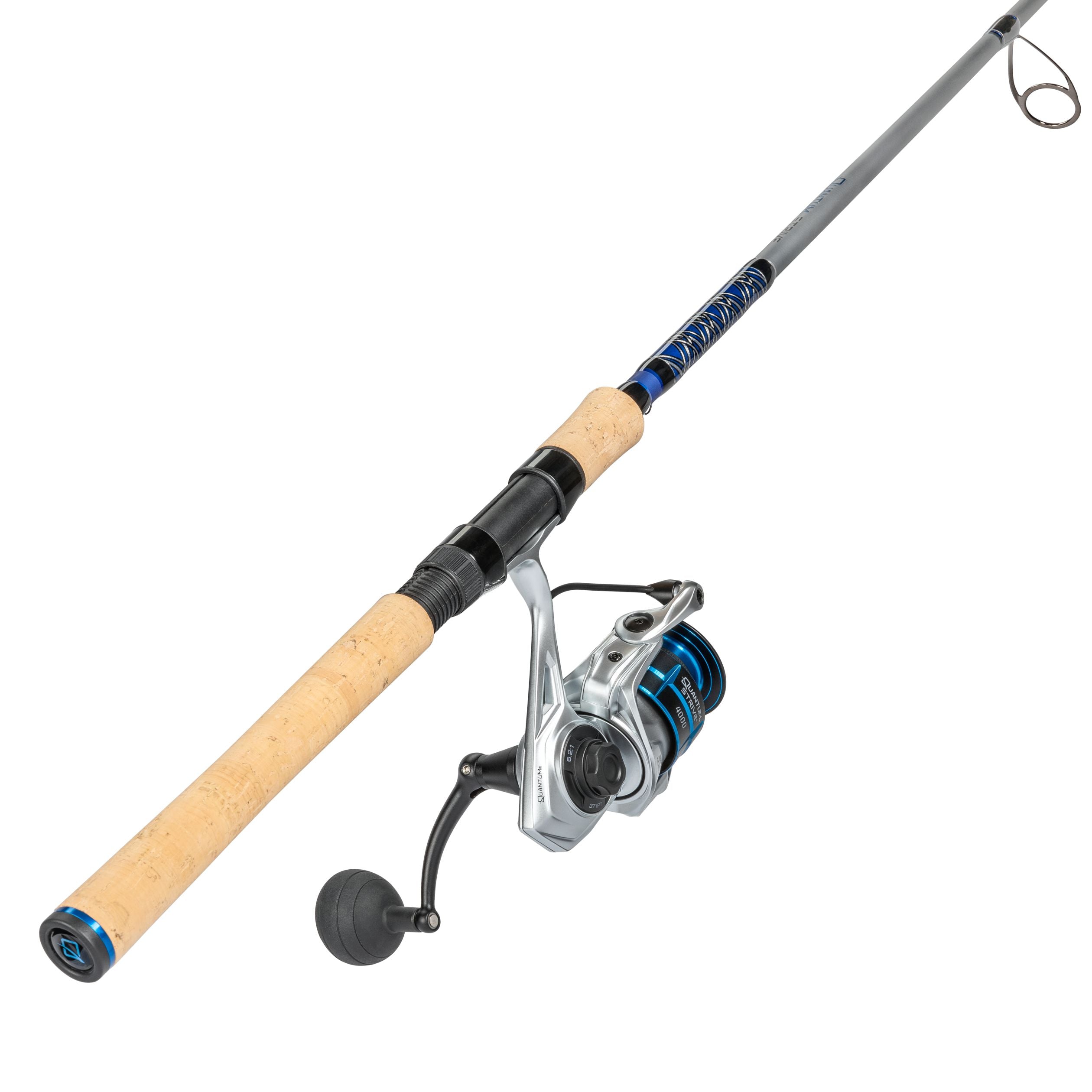 Quantum Strive Spinning Fishing Rod and Reel Combo - Lightweight Graphite Freshwater/Saltwater Fishing Gear for Bass, Trout, Salmon (Perfect for Shore Fishing, Boat Angling & Tournament Use)