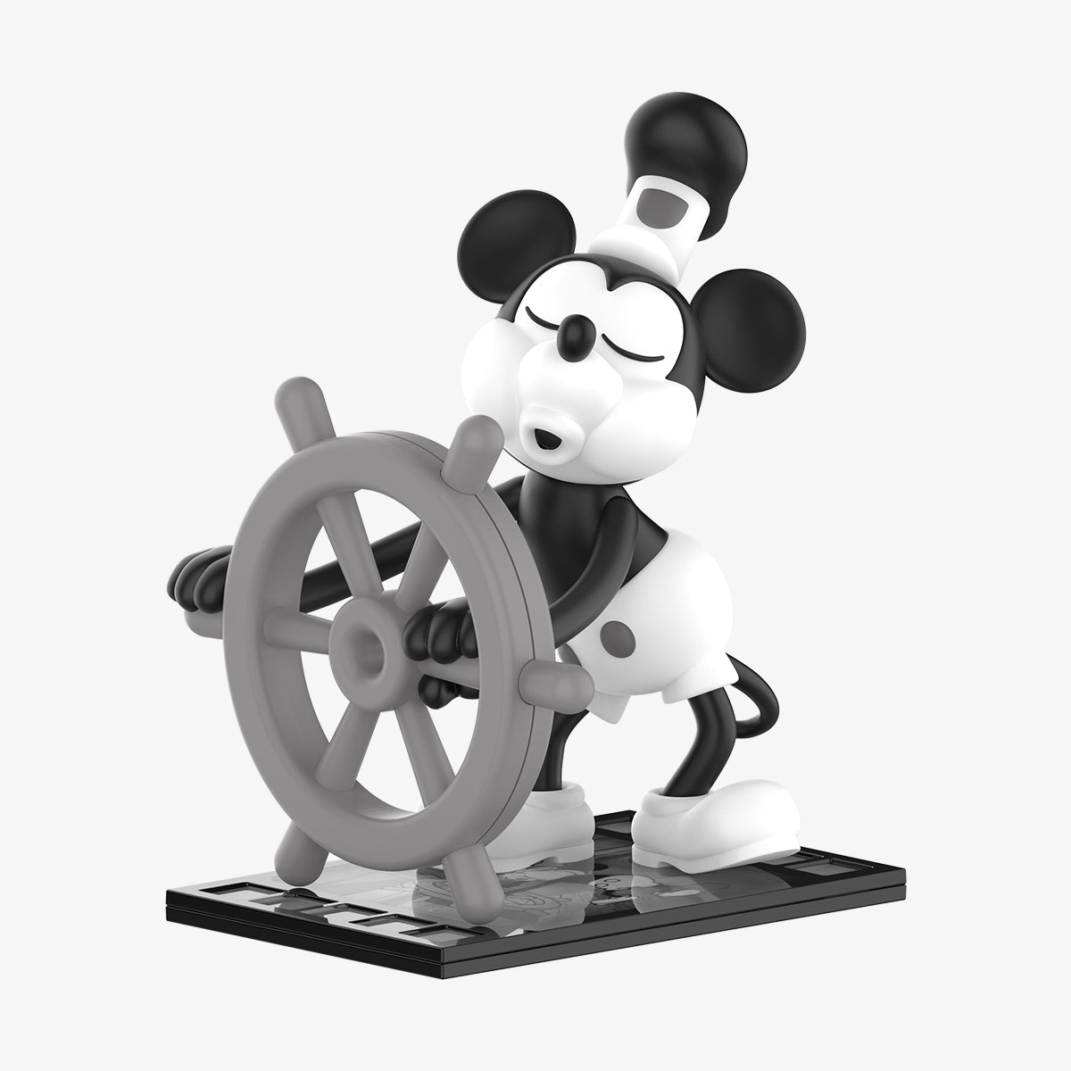 Disney Steamboat Willie Mickey Mouse Collectible Figure - Vintage Cartoon Character Statue for Display, Gift & Disney Fan Collection