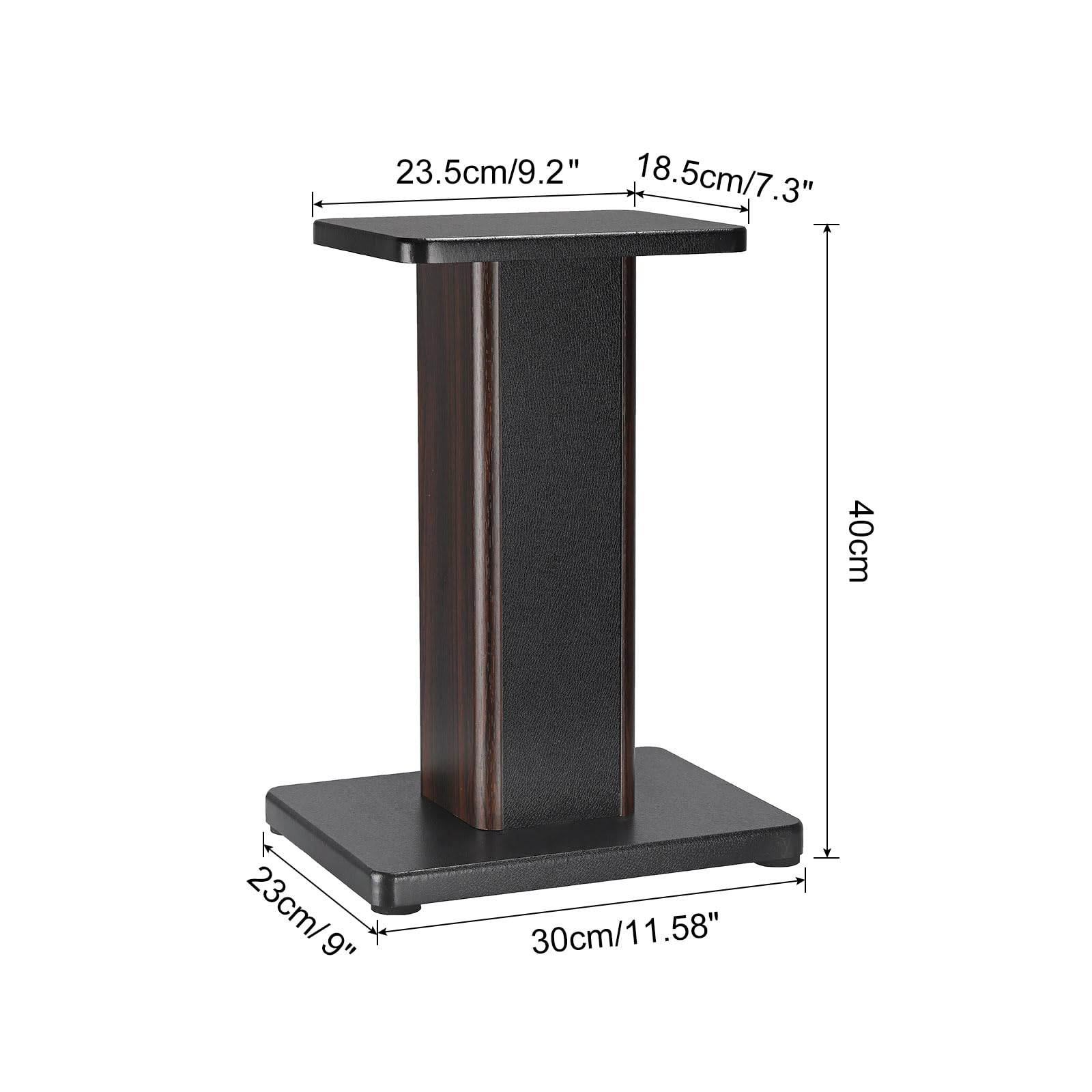 Premium Wood Grain Speaker Stands 1 Pair - 15.7 Inch (40cm) Universal Small Speaker Stands with Hollow Design for Enhanced Audio - Perfect for Home Theater, Cinema, and Bookshelf Speakers | Ideal for Living Room, Bedroom, and Studio Setup