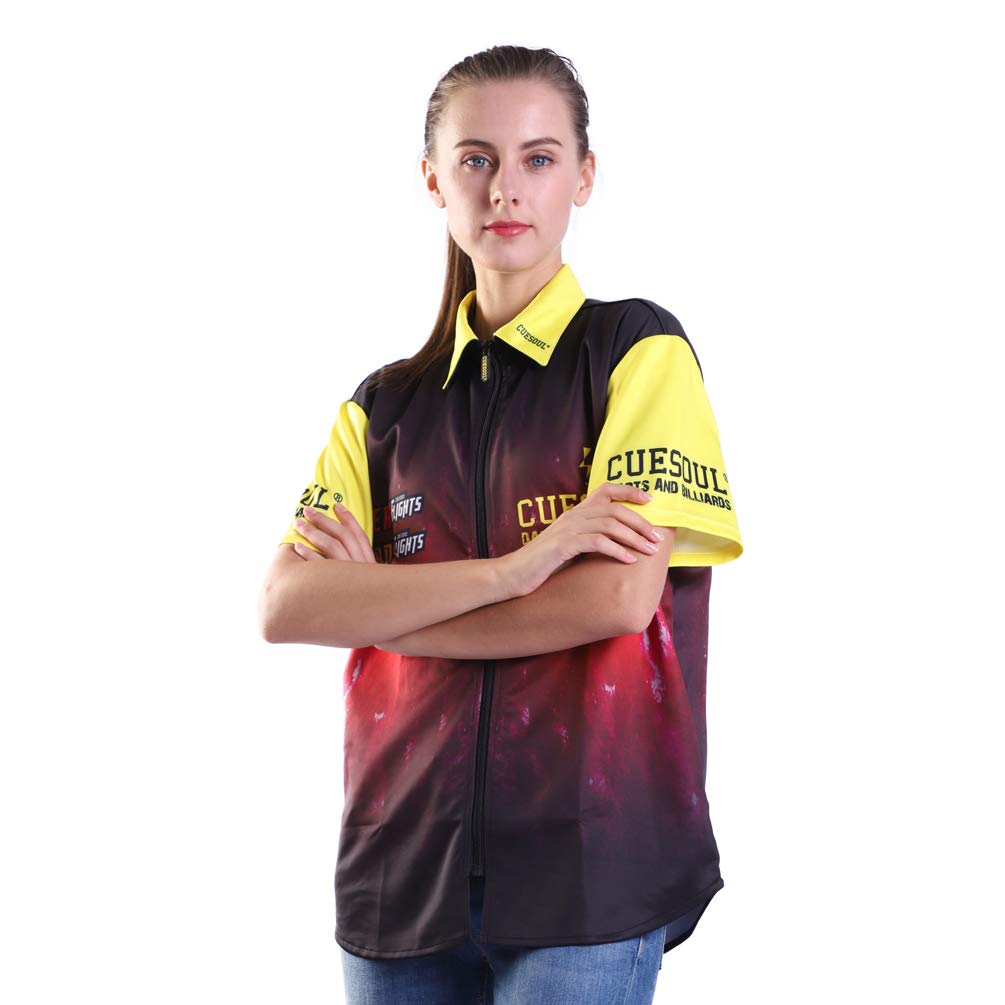 **CUESOUL Men's & Women's Short Sleeve Casual Shirt - Breathable Athletic Dart Shirt for Professional Players | Perfect for Dart Tournaments & Casual Wear**