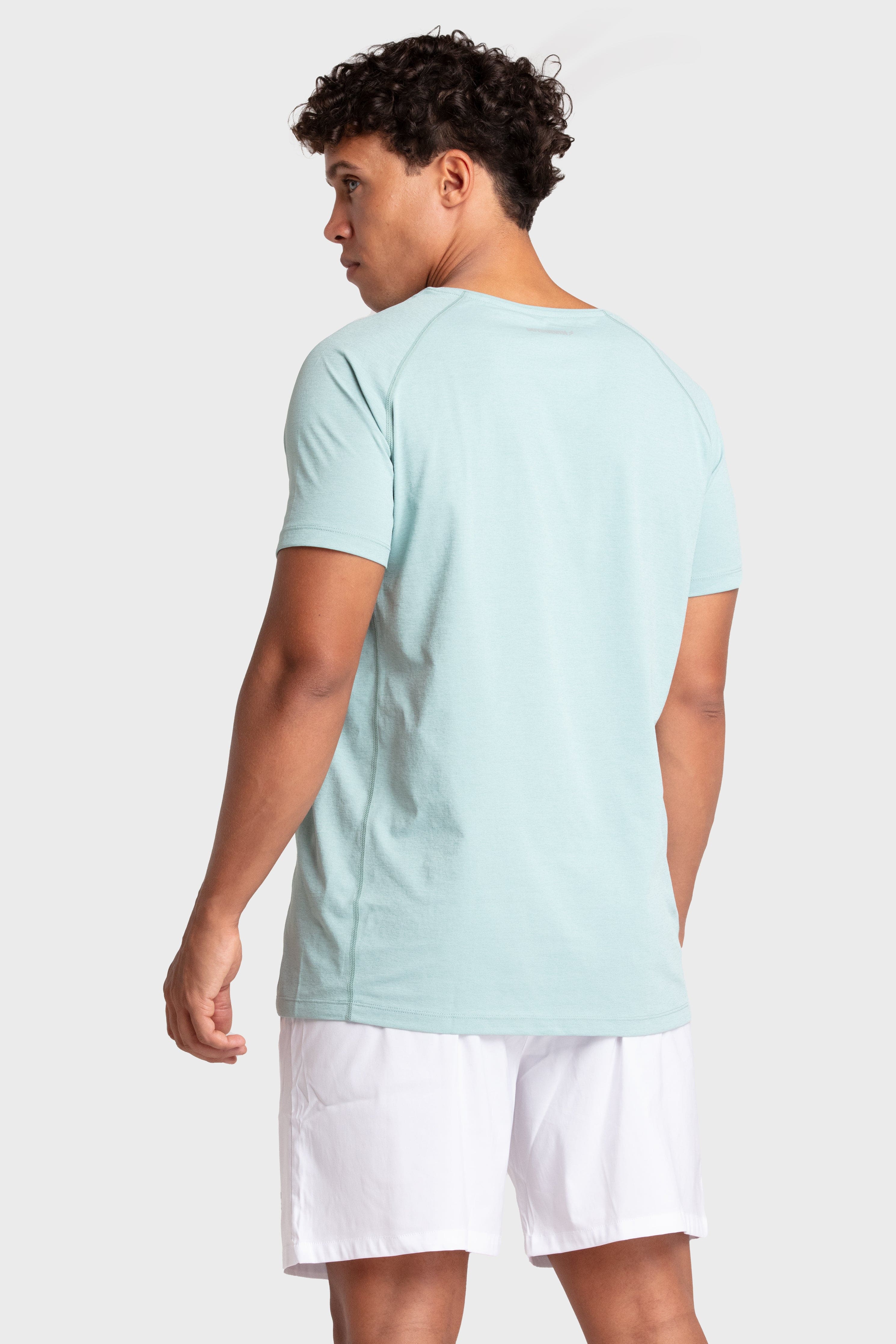 Puremotion Tee V3 - Breathable Quick-Dry Performance T-Shirt for Men in Aqua Green | Gym, Running & Outdoor Activities