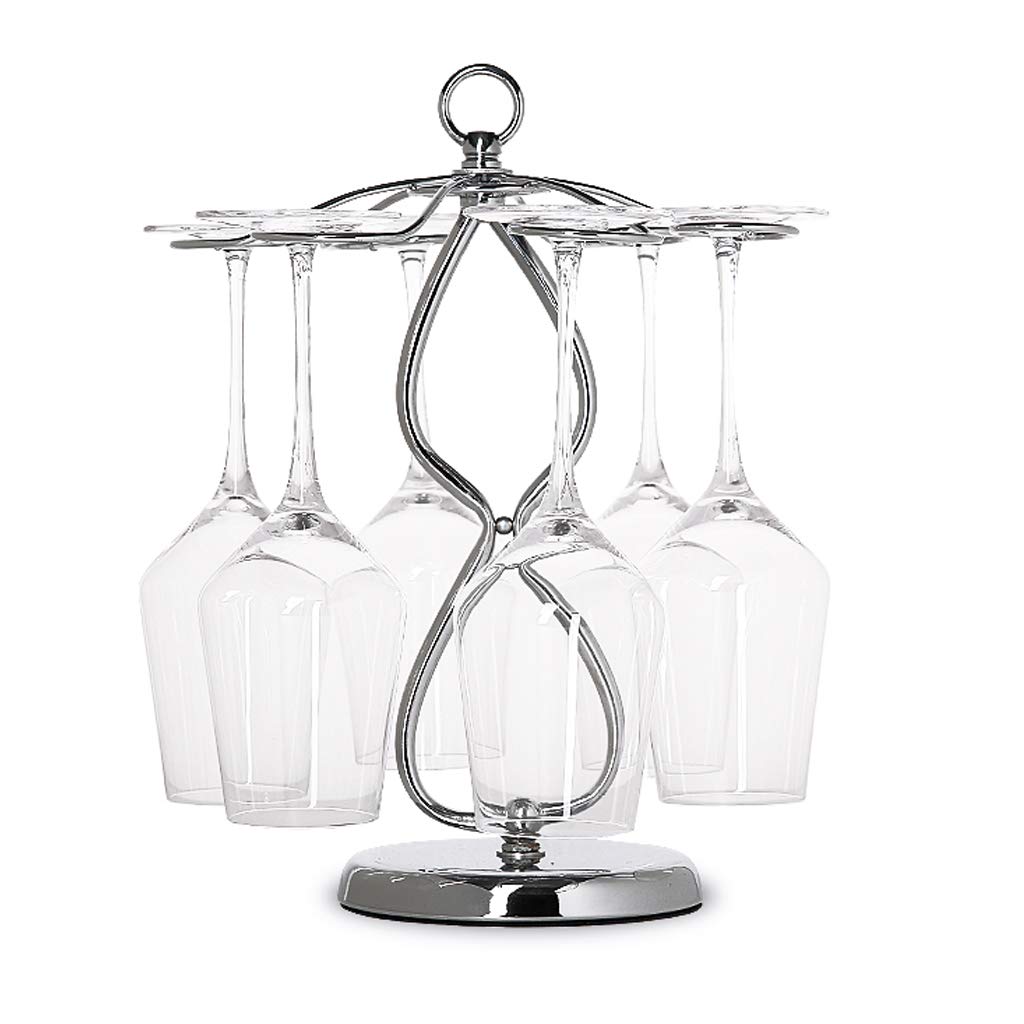 Sturdy Iron Freestanding Wine Glass Holder with 6 Hooks - 27x15x35cm Countertop Wine Rack for Kitchen, Bar & Dining Room Storage - Perfect for Organizing Stemware in Home or Restaurant Use