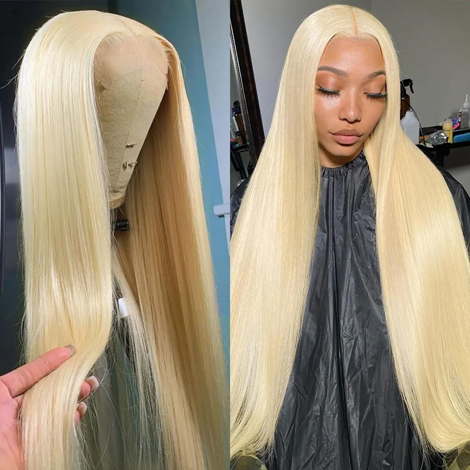 30 Inch 613 Blonde Lace Front Wig Human Hair - 13x4 Straight HD Lace Frontal Wig with Pre-Plucked Hairline & Baby Hair - 180% Density for Daily Wear, Cosplay & Special Occasions