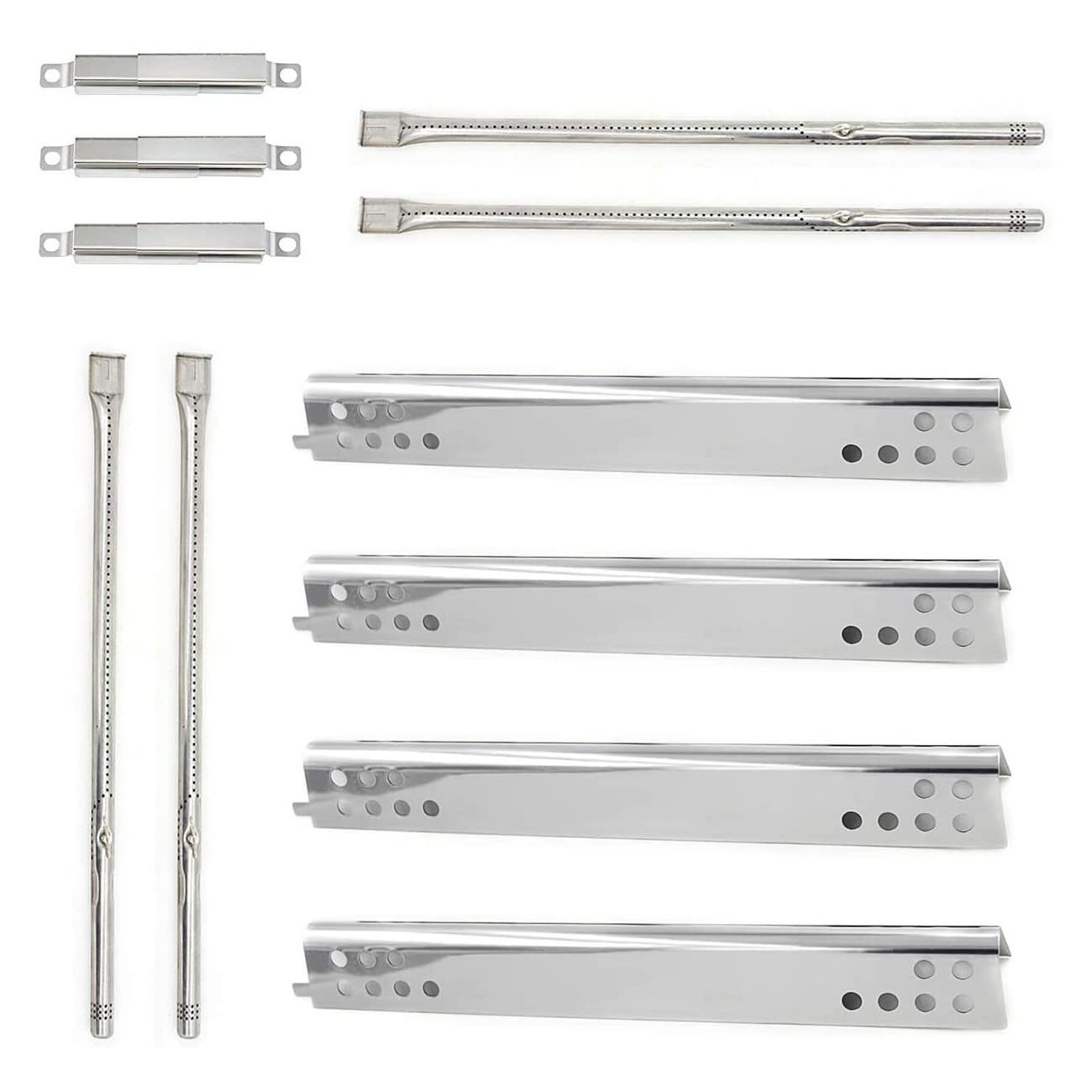 4-Pack SS46346015 Stainless Steel Burner & Heat Plate Replacement for Charbroil 463446015, 463447018, 463446017 Gas Grills - Durable BBQ Grill Parts for Outdoor Cooking, Backyard Grilling, and Patio Parties