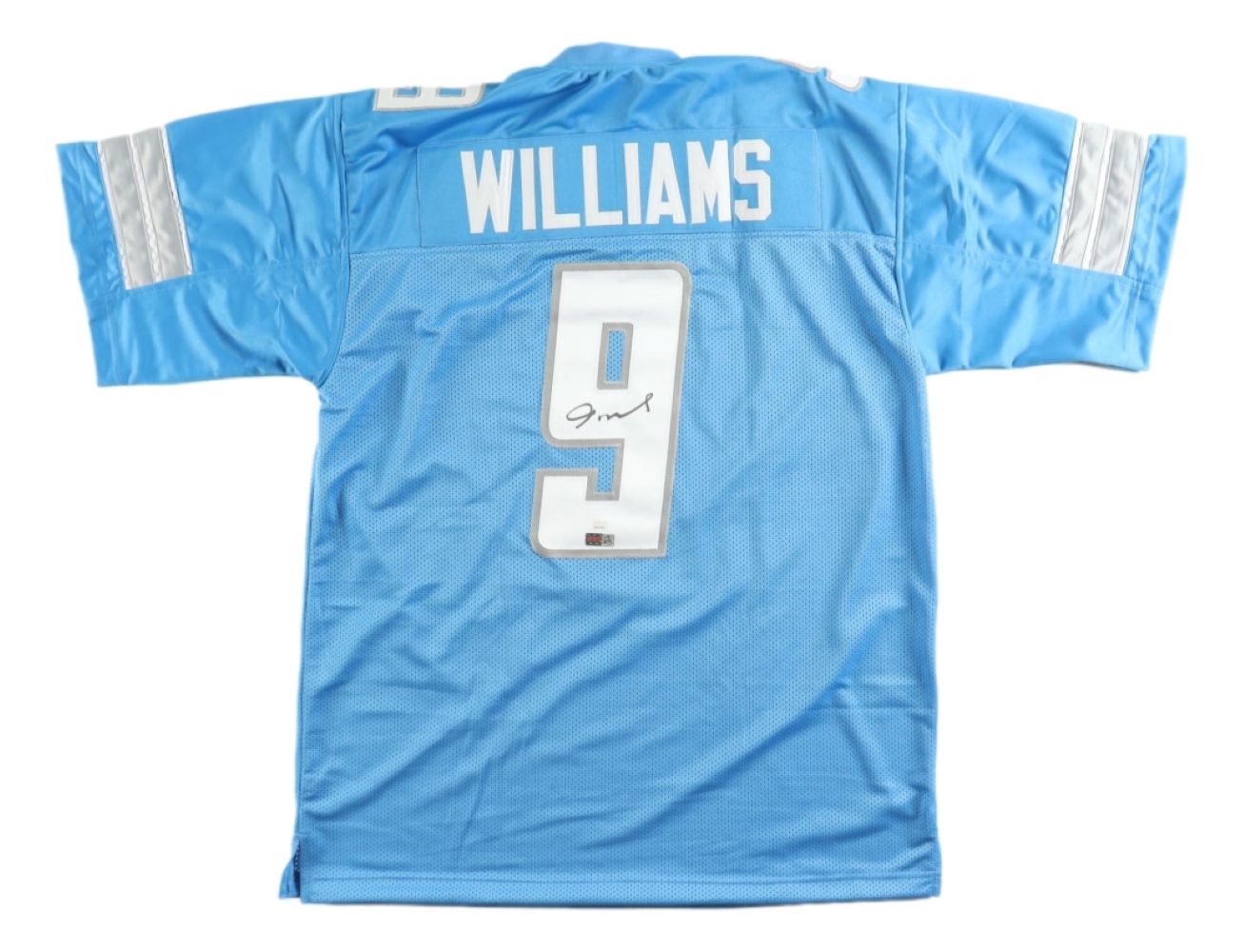 Jameson Williams Detroit Lions Signed Light Blue Football Jersey with JSA Hologram - Authentic NFL Collectible for Fans, Display & Memorabilia Collection