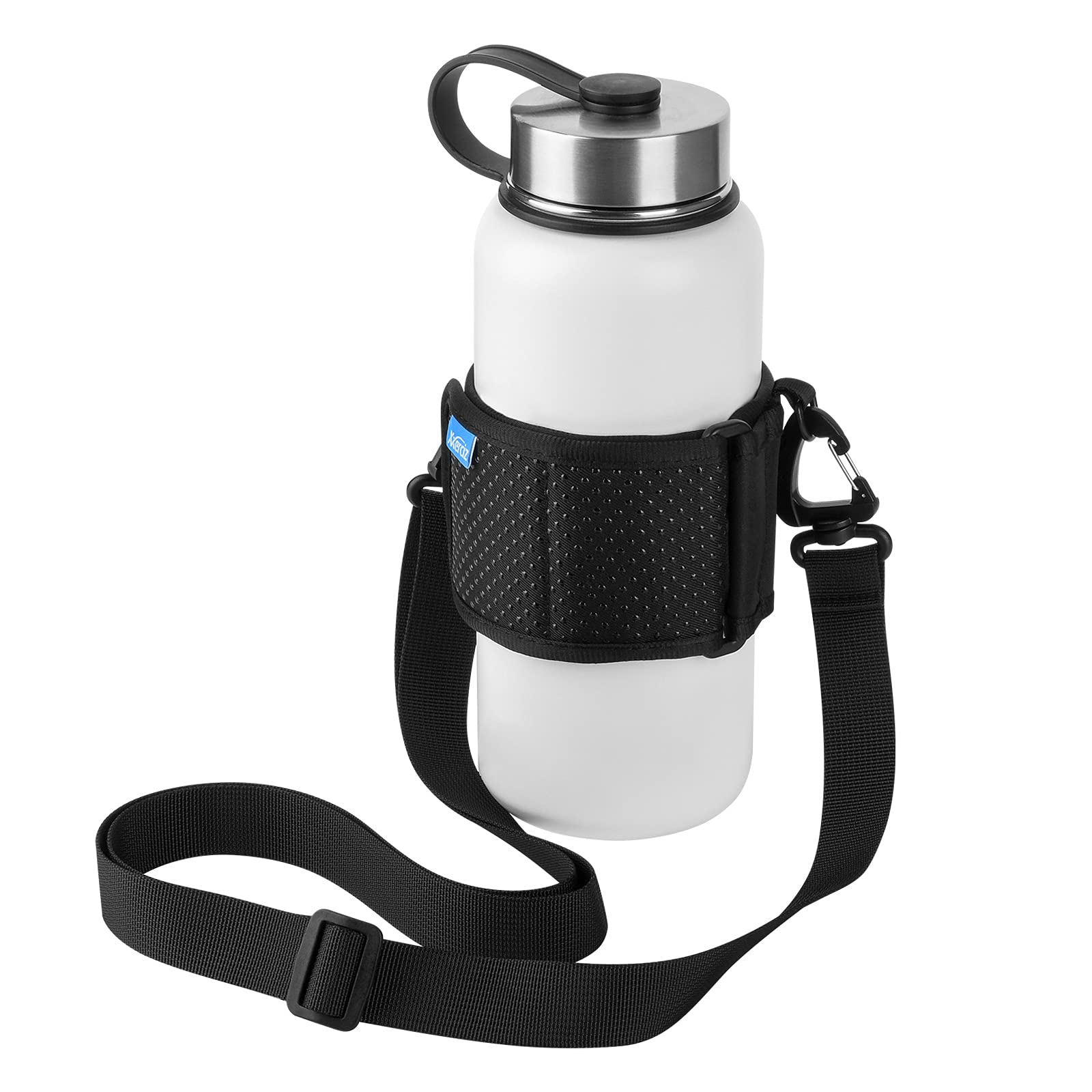 Adjustable Shoulder Strap Water Bottle Carrier - Universal Bottle Sling for Hiking, Walking, Camping & Outdoor Activities - Perfect for Gym, Travel & Sports Hydration