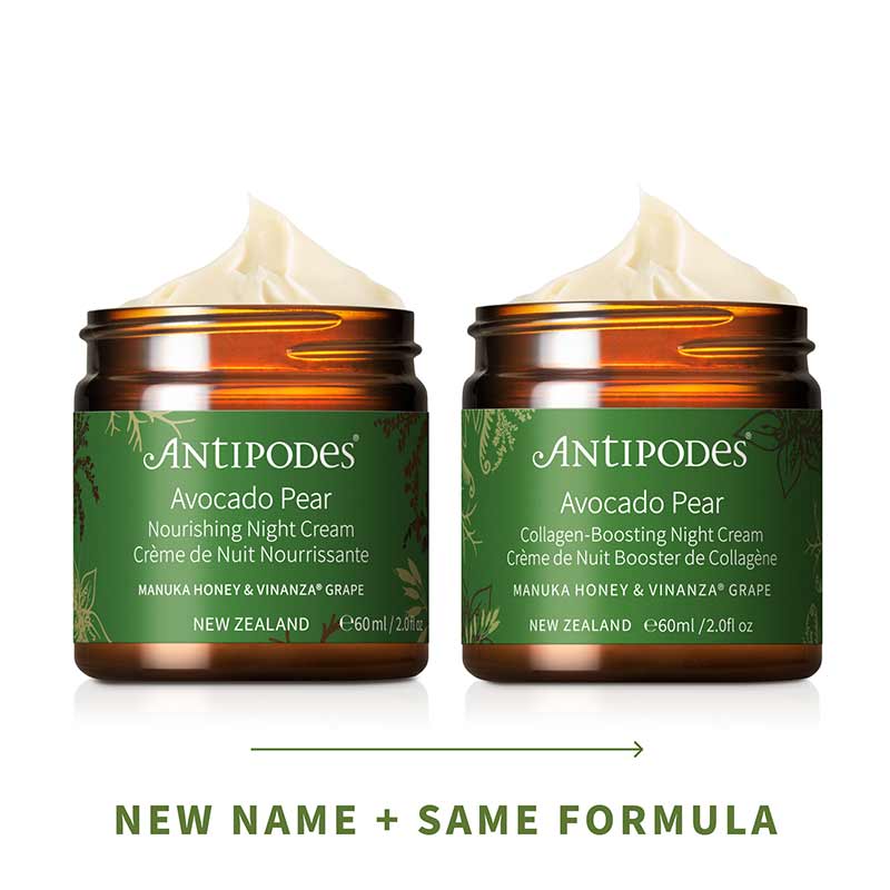 Antipodes Avocado Pear Collagen Boosting Night Cream - Organic Anti-Aging Face Moisturizer for Dry Skin | Perfect for Nighttime Skincare Routine & Wrinkle Reduction
