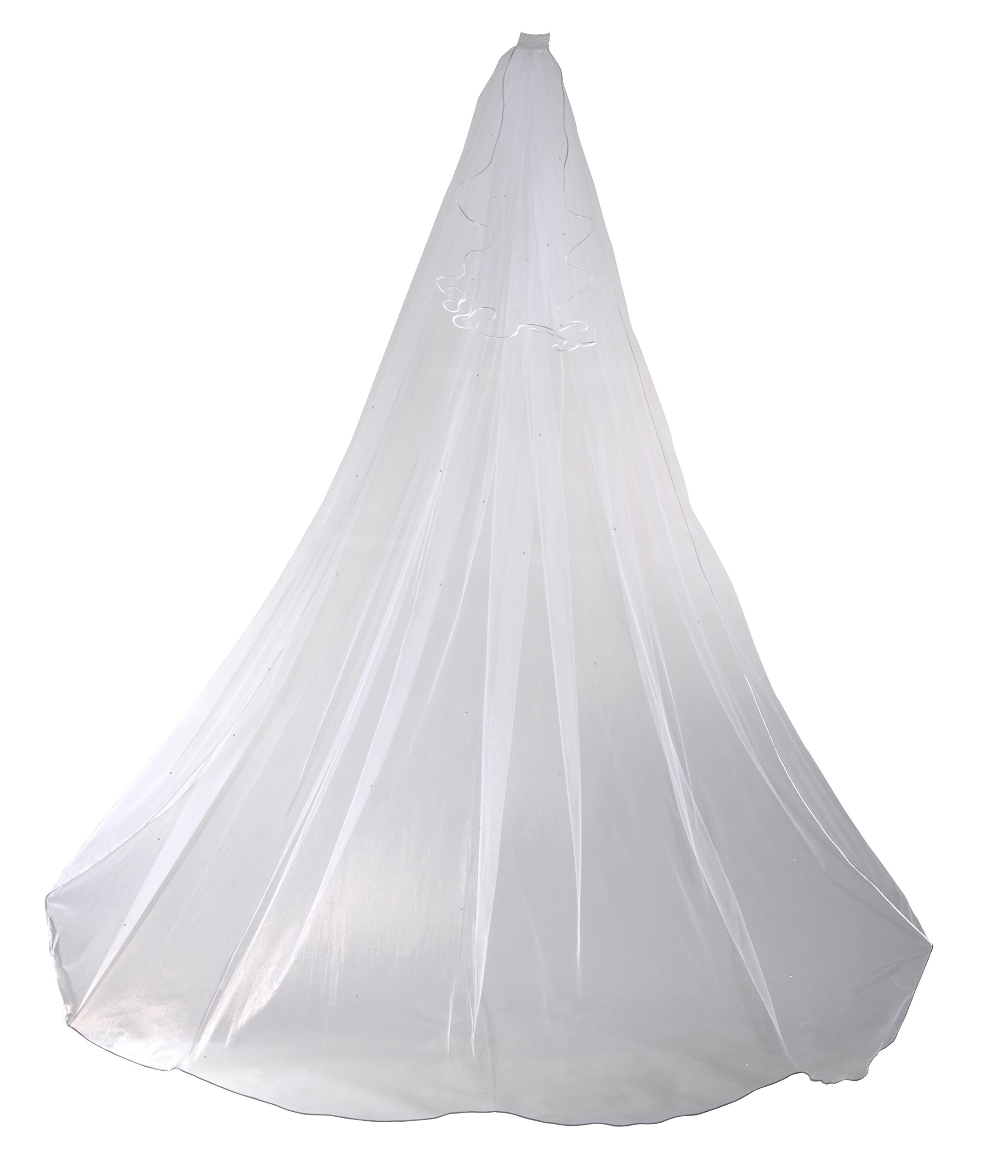 Royal Crystal Rhinestone Bridal Veil - 2 Tier Cathedral for Weddings
