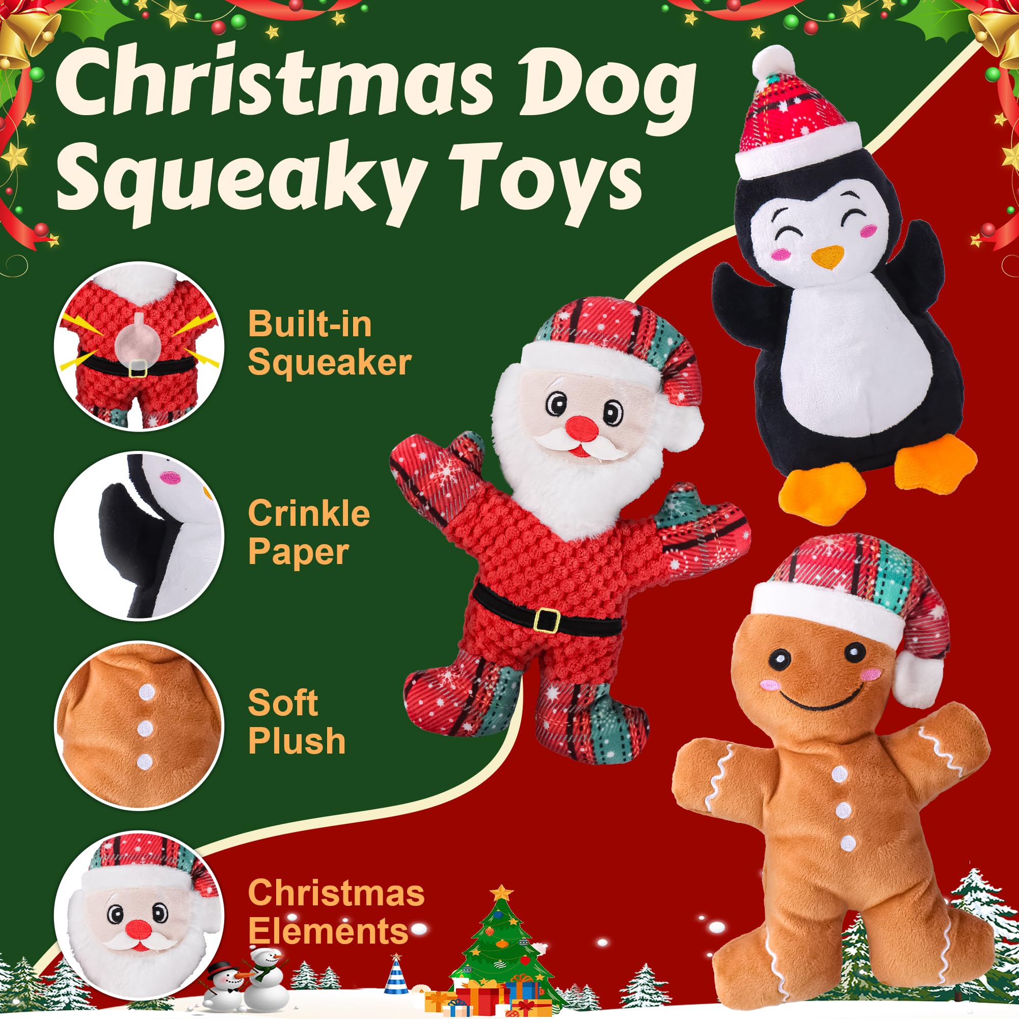 Durable Squeaky Dog Toys 3-Pack with Rope for Teeth Cleaning - Interactive Cotton Plush Chew Toys for Small & Large Dogs | Perfect for Playtime, Training & Dental Care