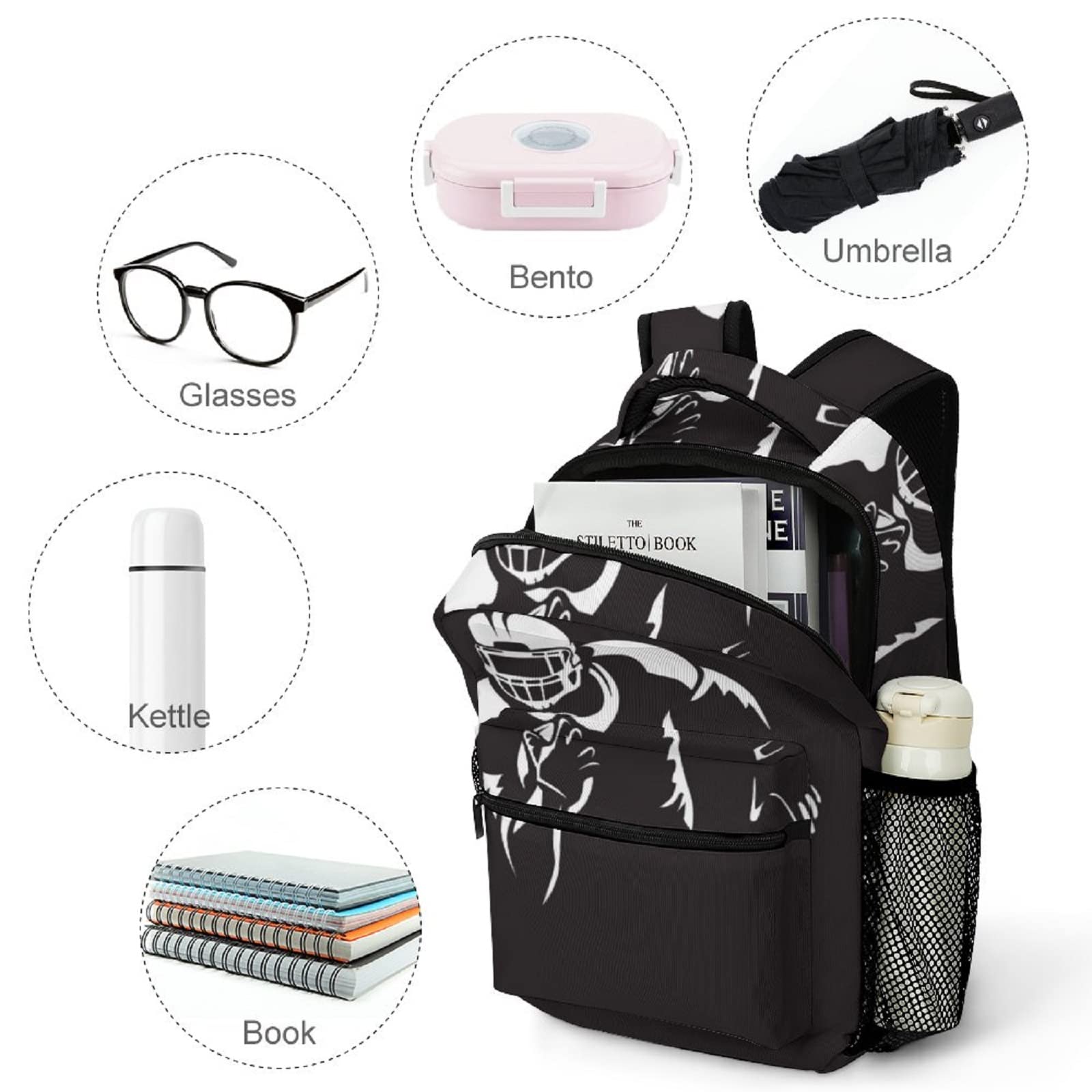 Lightweight Waterproof Travel Backpack for Men - Large Laptop Backpack with USB Port, Durable Carry On Bookbag for Hiking, Camping & Daily Use | Perfect for American Football Players & Outdoor Enthusiasts