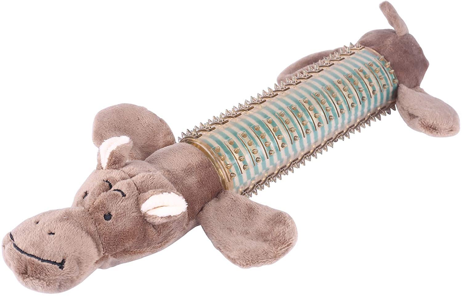 **3 Pack Plush Squeaky Dog Chew Toys – Indestructible & Durable Puppy Chew Toys for Small & Medium Dogs – Natural Material Dental Care Dog Toothbrush Toys (Brown) – Perfect for Teething, Playtime & Dental Health**