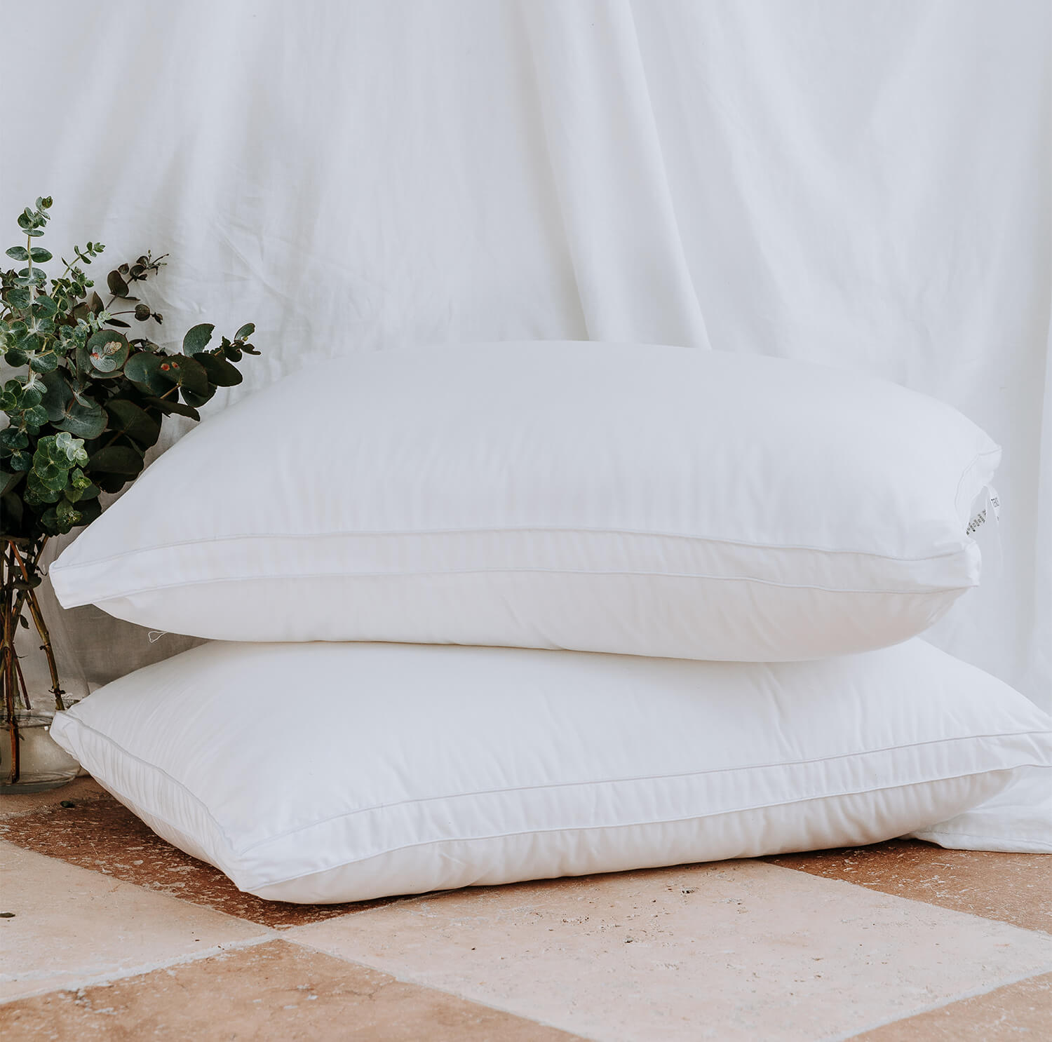Eco-Friendly Tencel® Pillow by Bambi - Hypoallergenic & Breathable Bed Pillow for Side, Back & Stomach Sleepers - Perfect for Home, Hotel & Travel Use