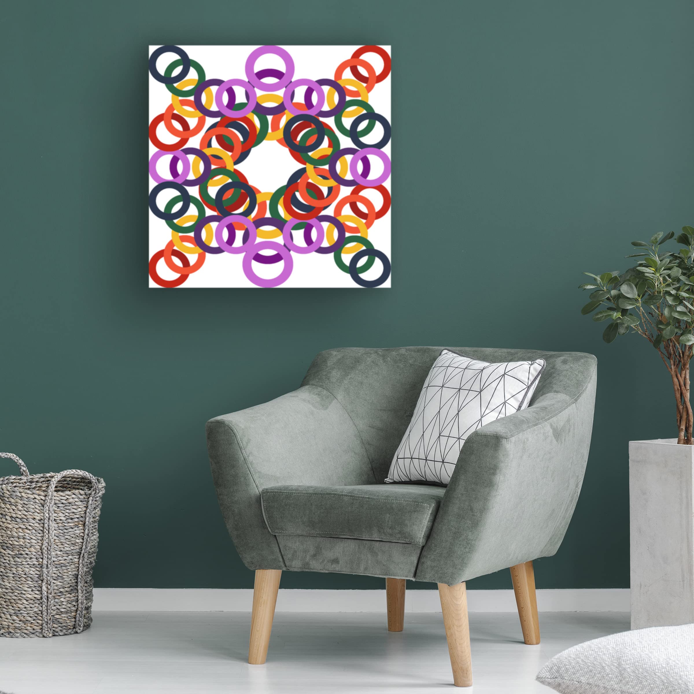 Richard Homawoo Rainbow Circles 14 Canvas Art Print - Modern Abstract Wall Decor for Living Room, Bedroom & Office | Trademark Fine Art Collection