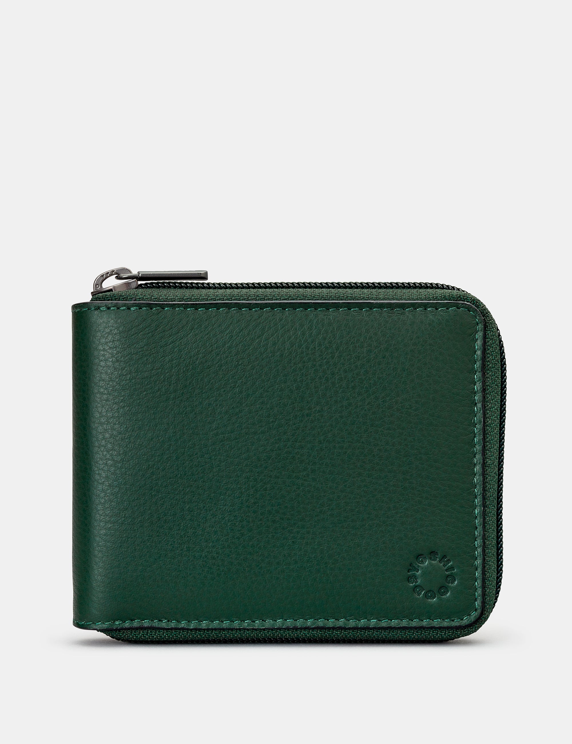 Premium Genuine Leather Zip Around Wallet for Men - Stylish Green & Brown RFID Blocking Bifold Wallet - Perfect for Travel, Business & Everyday Use
