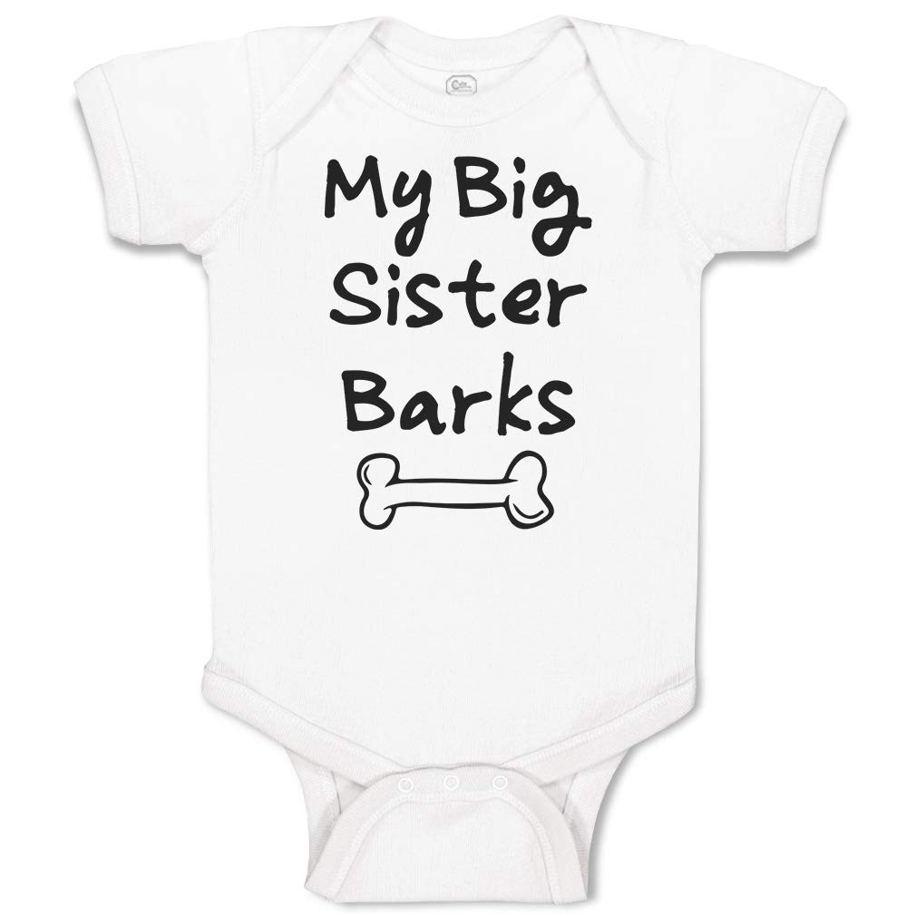 Funny Cotton Baby Bodysuit - Cute Big Sister Barks for Boys & Girls - Playtime & Family Outings