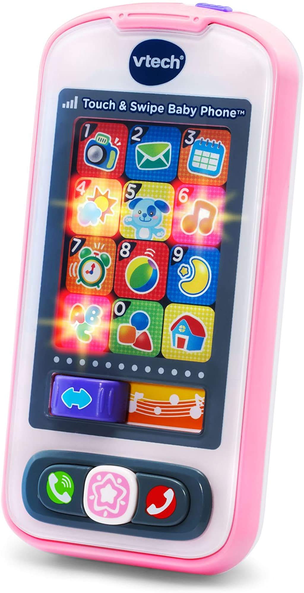 VTech Touch and Swipe Baby Phone - Interactive Learning Toy for Toddlers 1-3 Years, Pink | Pretend Play, Early Education & Sensory Development Gift for Boys & Girls