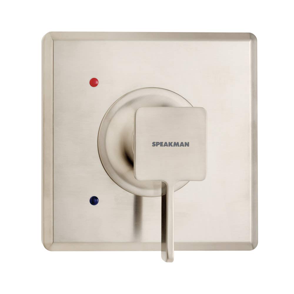 Speakman CPT-1300-UNI-BN Kubos Universal Shower Valve Trim Kit - Brushed Nickel Shower Handle Replacement Kit for Modern Showers | Easy Installation & Retrofit | Perfect for Bathroom Renovation & Home Upgrade