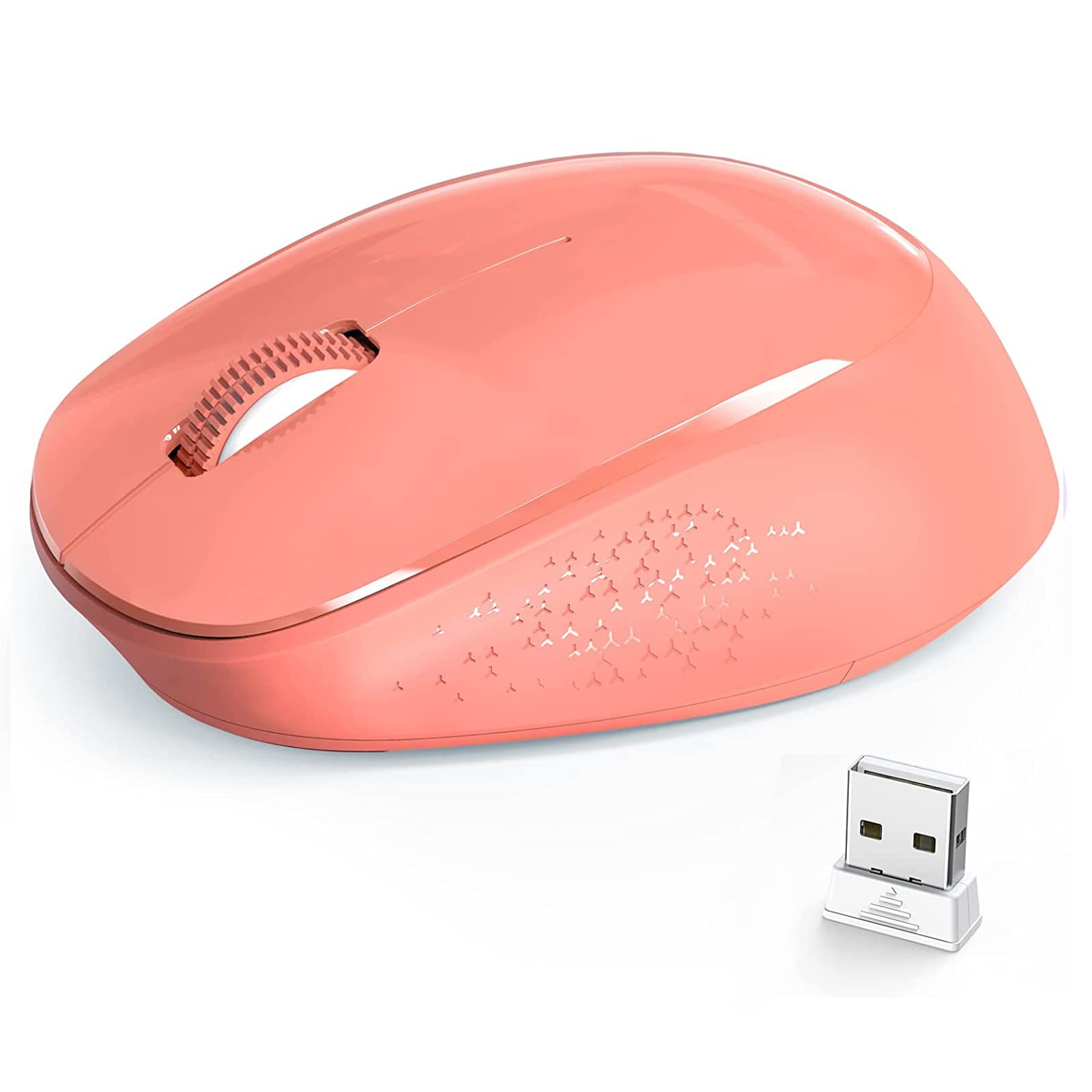 YXLILI Wireless Gaming Mouse - Ergonomic Silent Optical Cordless Mouse with USB Receiver, 1600DPI, Compatible with Laptop, Windows, Chromebook, Mac, Notebook, Desktop (Orange) - Perfect for Office, Home, and Gaming Use