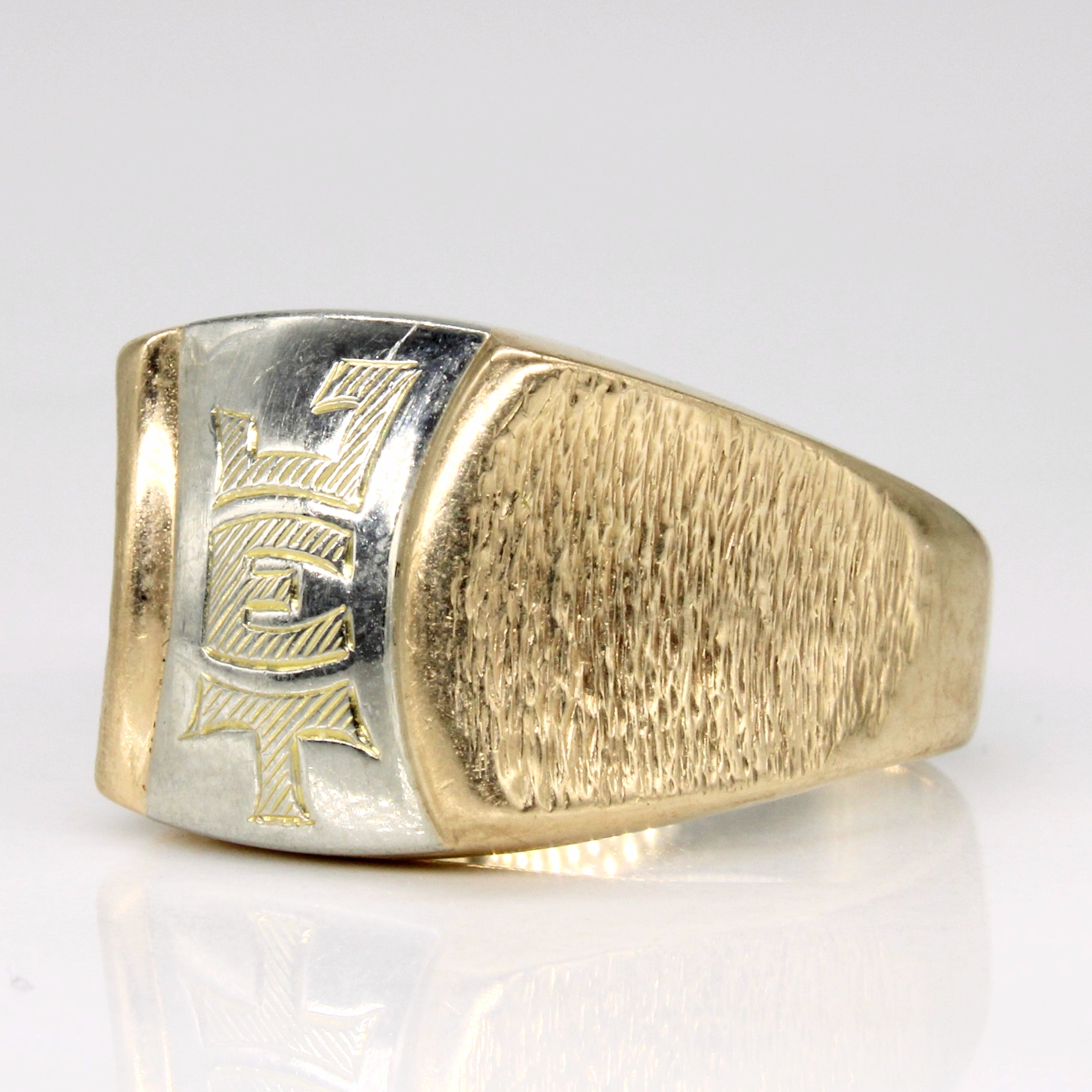 10k Two Tone Gold 'JET' Ring for Women - Size 8.75 - Elegant Stackable Band for Everyday Wear, Gift Giving & Special Occasions
