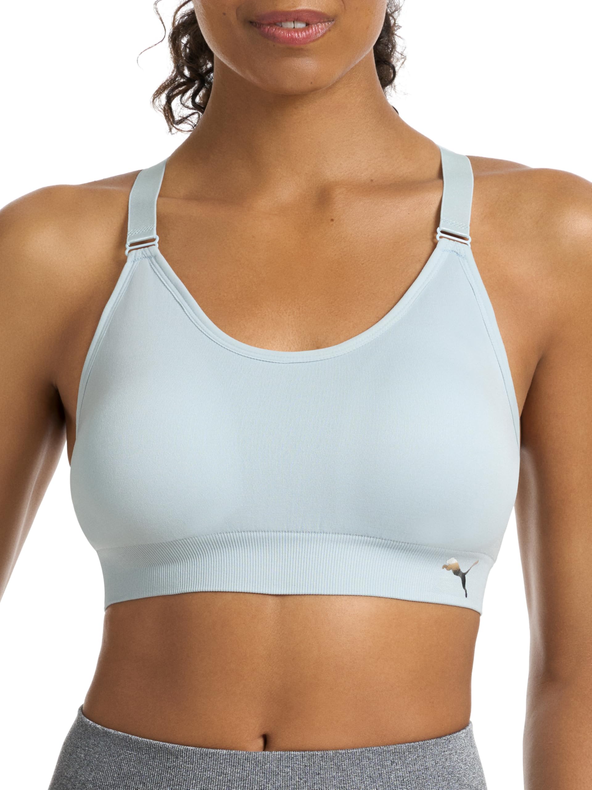 PUMA Women's 2 Pack Seamless Sports Bra - Comfortable Workout Bras for Running, Yoga & Gym - Moisture Wicking & Supportive Activewear for Women