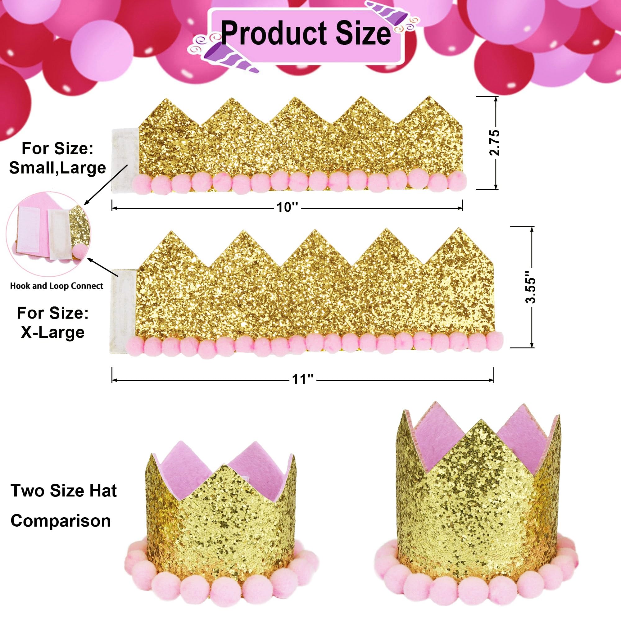 ADOGGYGO Dog Bandana Hat Set - Pink Birthday Scarf for Small Dogs | Party & Photo Props