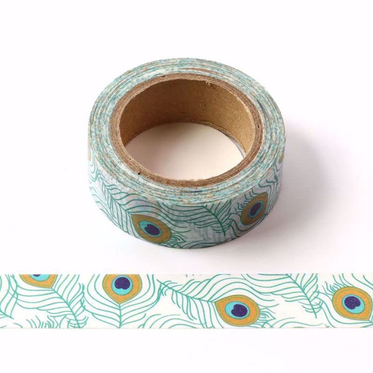 Peacock Feather Washi Tape - 5/8
