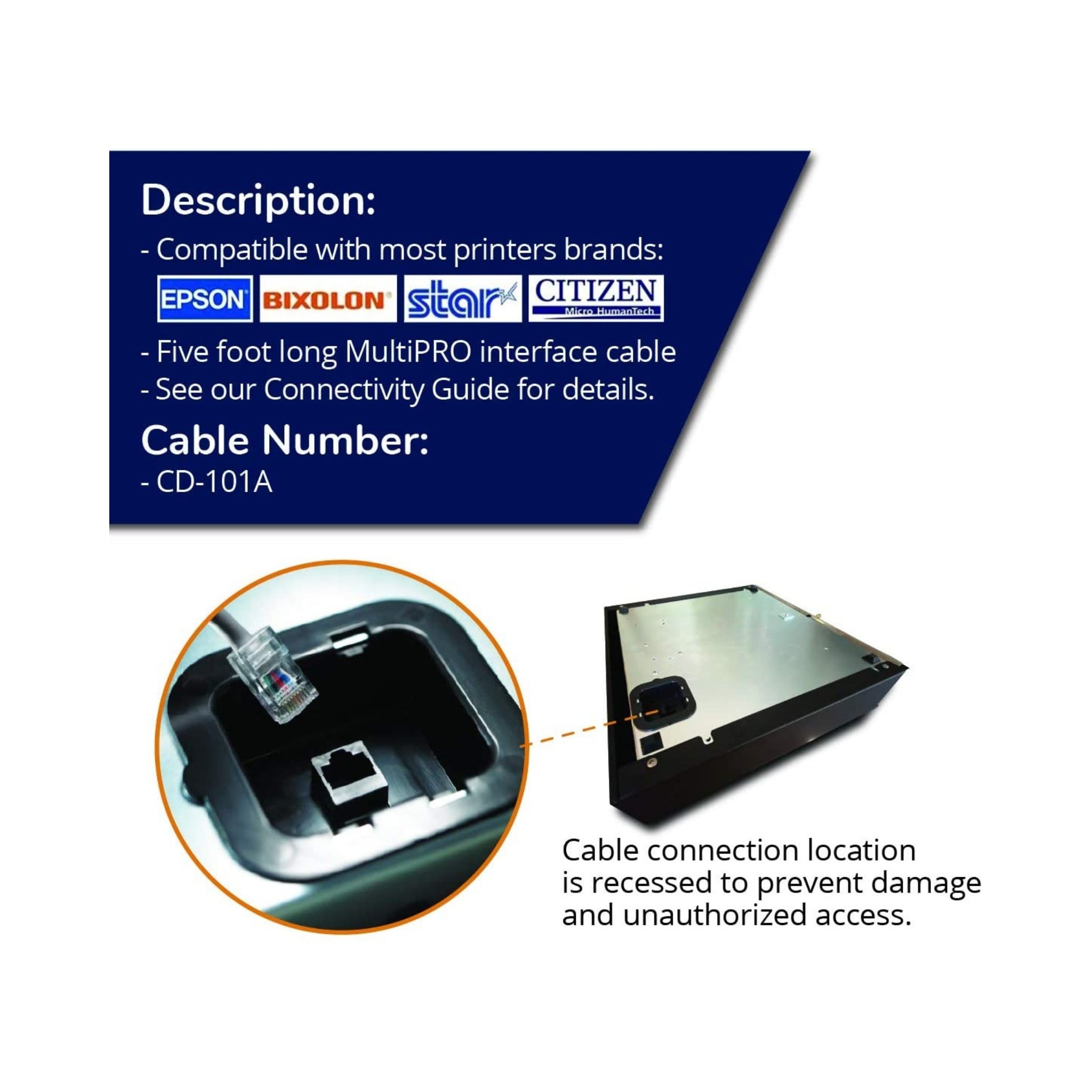 APG CD 101A USB Printer Cable - High-Speed Data Transfer for HP, Canon, Epson Printers - Perfect for Home Office, Small Business & School Printing Needs