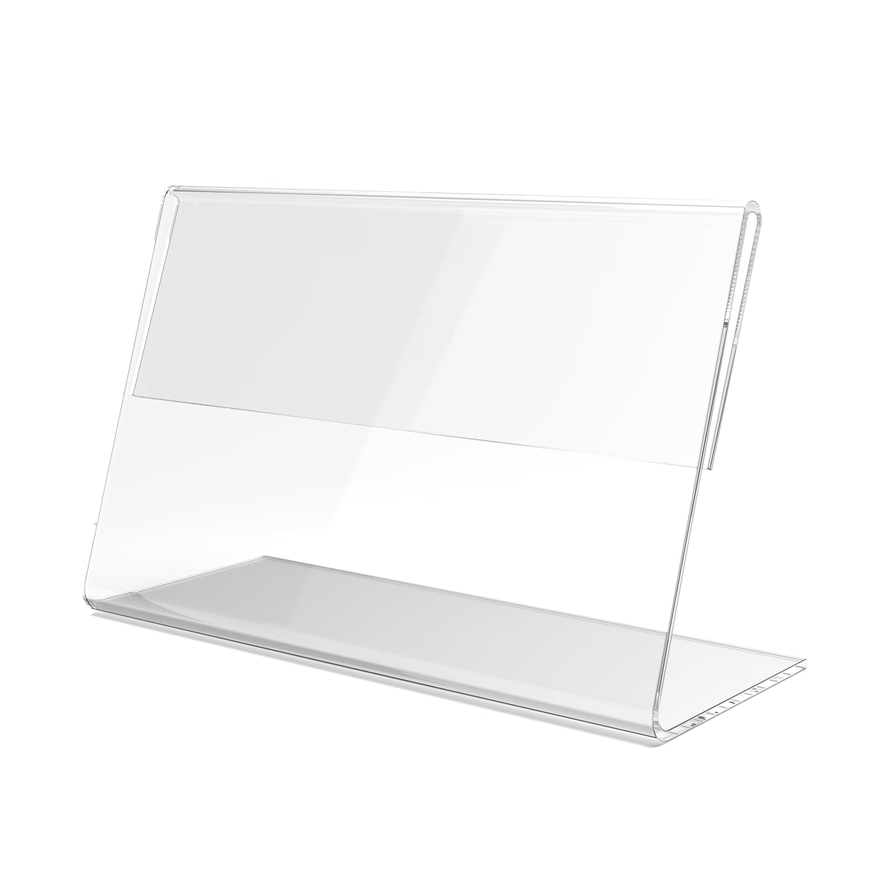 12 Pack Small Clear Acrylic Sign Holders - 3.5 x 2 Inch Countertop Business Card Display with Slant Back - Perfect for Catering, Ice Cream Flavor Labels, Name Place Seating & Retail Marketing Displays