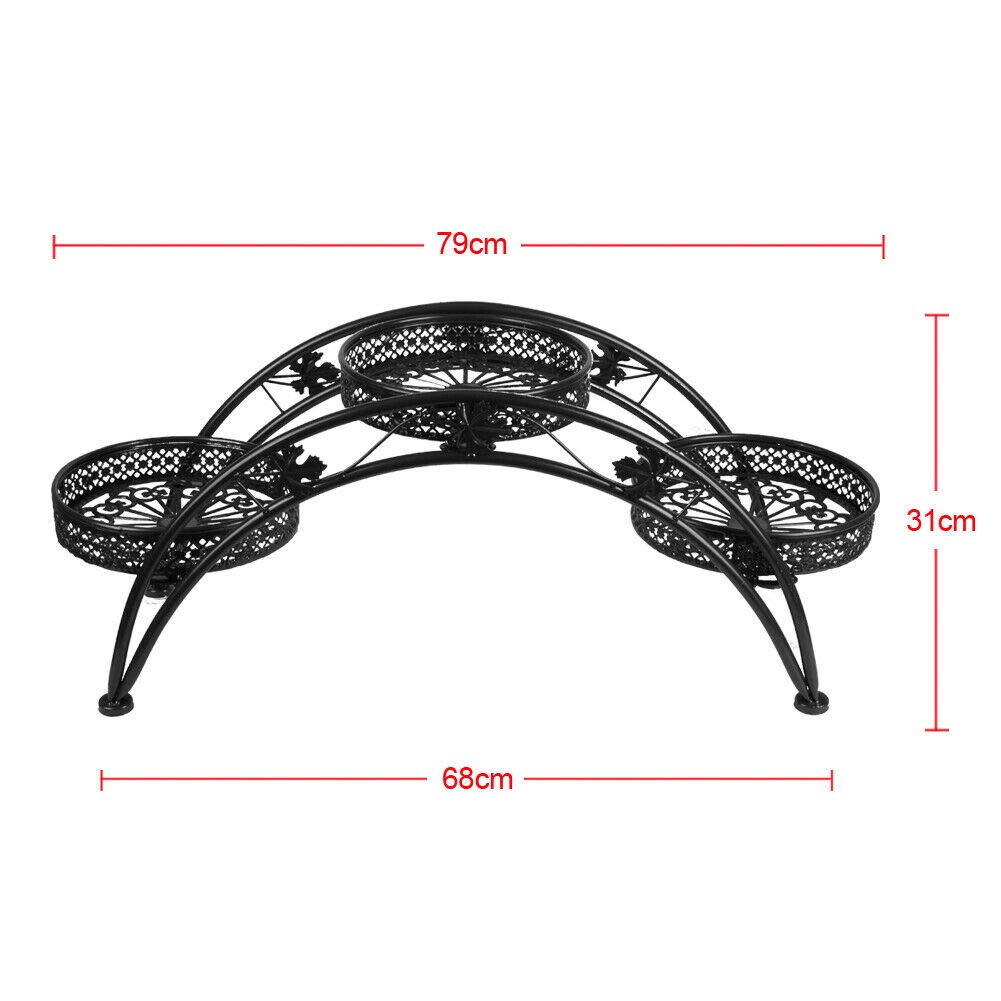Sturdy Wrought Iron Metal Arch Plant Stand for Indoor & Outdoor Use - Garden, Patio, Balcony Decor - Perfect for Hanging Flower Pots, Vines, and Climbing Plants