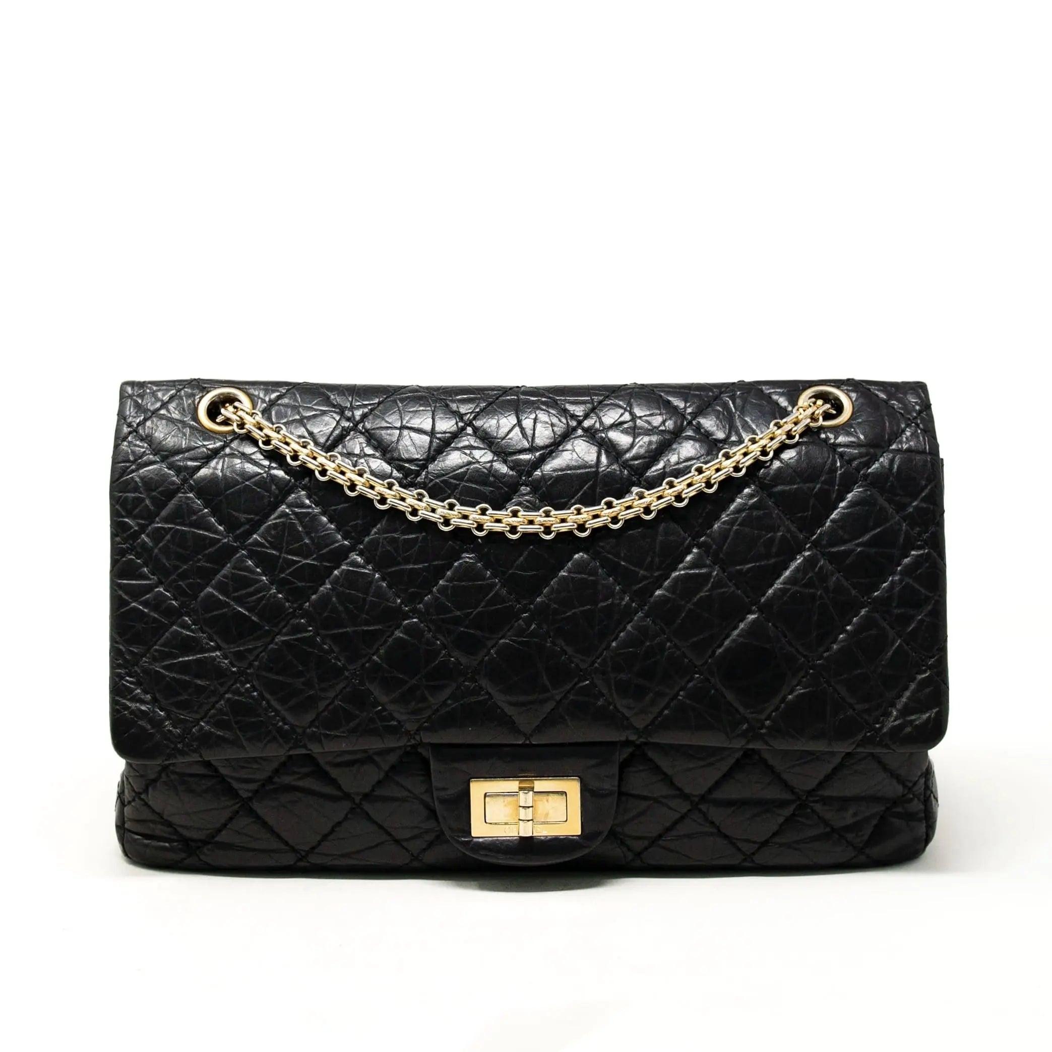 Chanel Black Calfskin 2.55 Reissue 227 Flap Bag - Classic Luxury Handbag for Women | Perfect for Evening Events, Work & Special Occasions