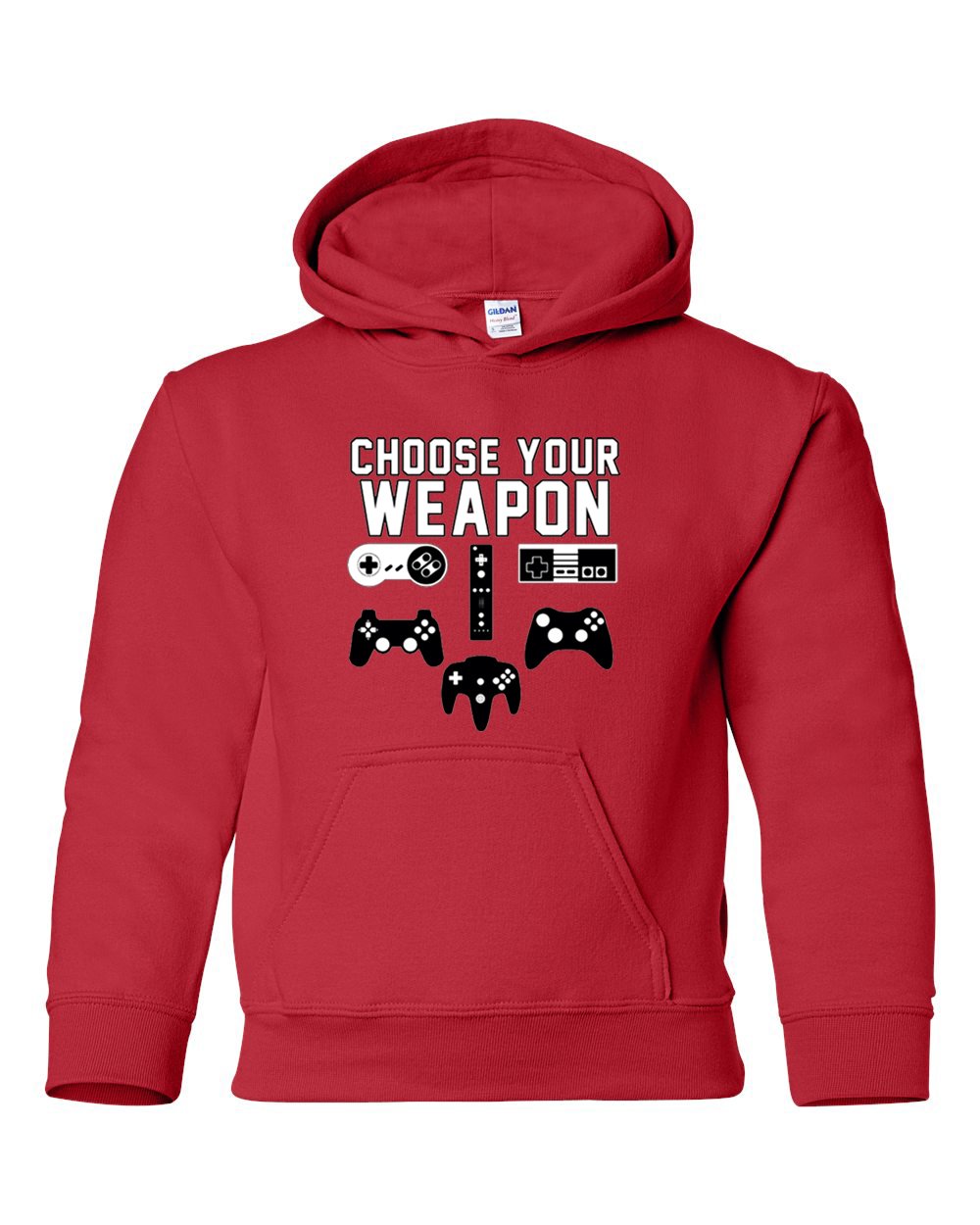 City Shirts Choose Your Weapon Gaming Console Gamer Funny DT Youth Sweatshirt Hoodie - Cool Casual Wear for Gamers & Street Style