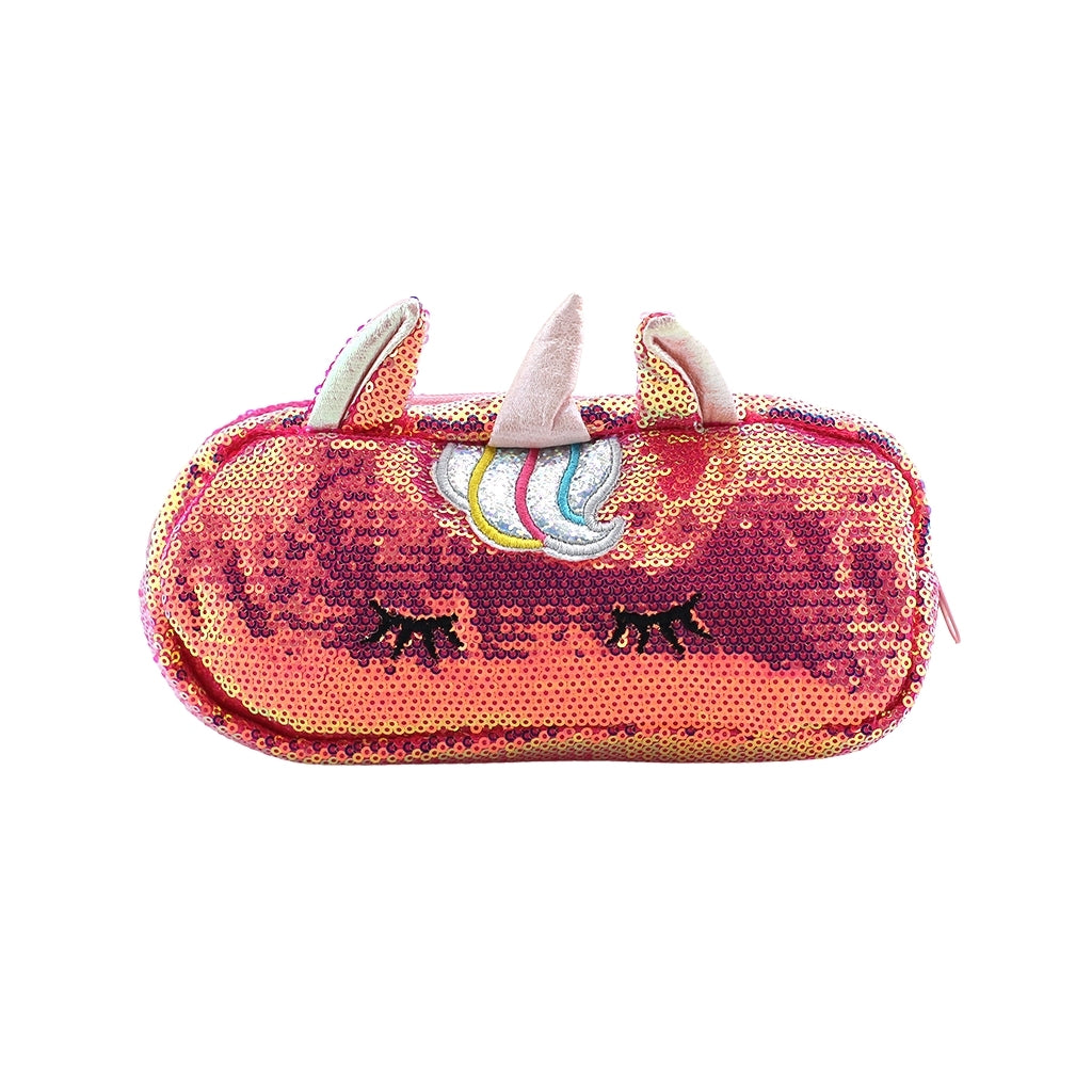 Sparkly Sequin Unicorn Pencil Case for Girls - Cute Watermelon Design School Supplies Organizer - Perfect for Back to School, Office & Travel Accessories Storage