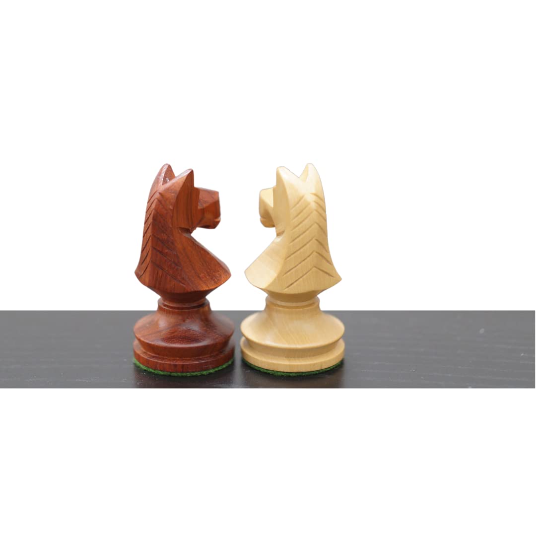 Handmade Wooden Chess Pieces Set - Reproduced Romanian Hungarian National Tournament Weighted Chess, King 3.9