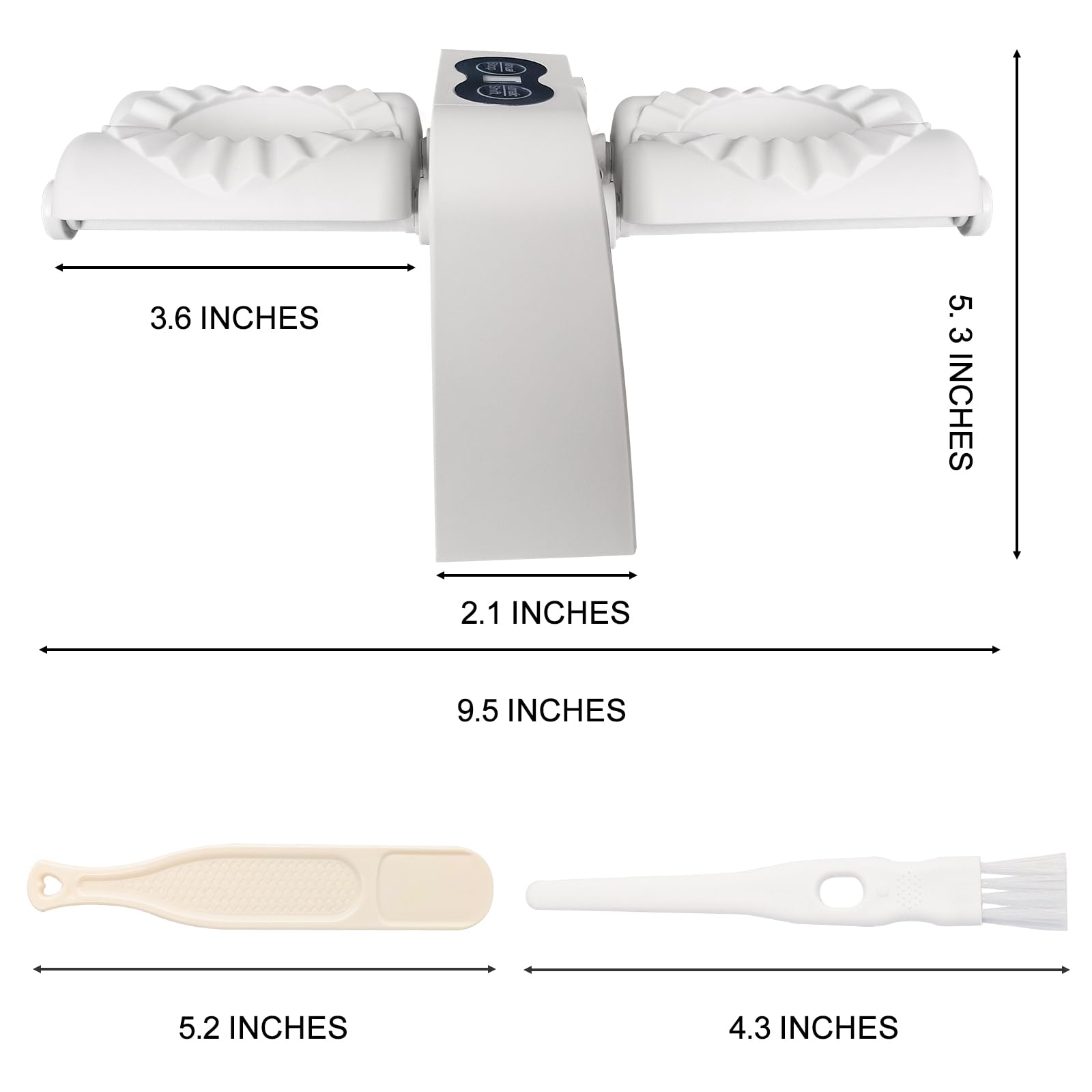 Electric Dumpling Maker Machine - Automatic Double Head Dumpling Maker with 2 Modes, Fast Dumpling Forming Tool for Home Kitchen, Perfect for Making Dumplings, Wontons & Pastries (White) - Ideal for Family Cooking, Party Food Prep & Asian Cuisine Lovers