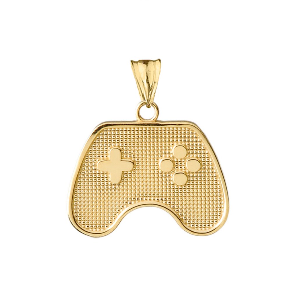 10K Yellow Gold Video Game Controller Charm Pendant - Perfect Gift for Gamers & Jewelry Lovers - Ideal for Necklaces, Bracelets & Gaming Enthusiasts