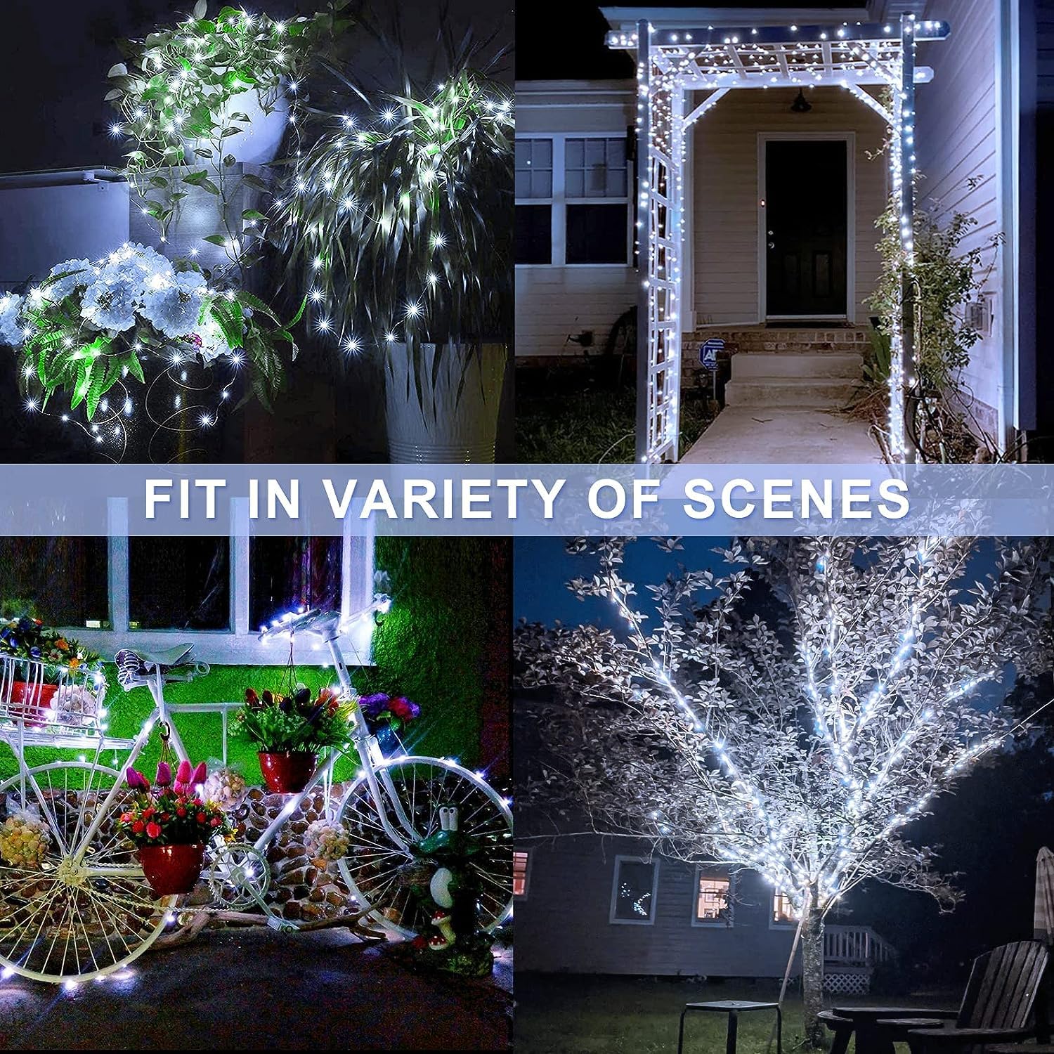 JMEXSUSS 400 LED Solar Christmas Lights Outdoor Waterproof - 2 Pack 66ft Solar String Lights with 8 Modes, Solar Fairy Lights for Yard, Patio, Tree, Christmas Decor - Perfect for Holiday, Garden, and Party Lighting