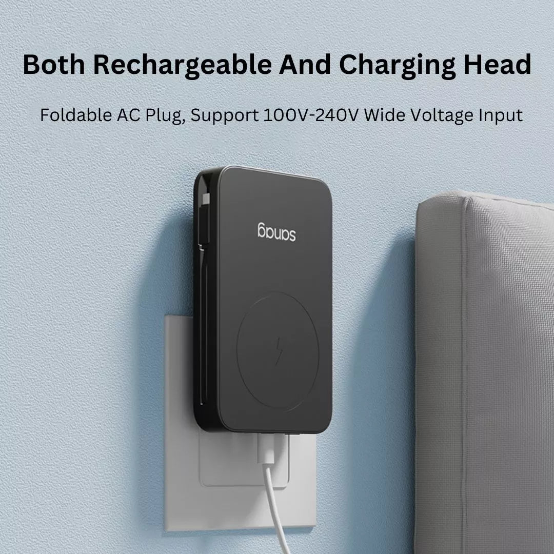 Sanag K69 Magnetic Wireless Fast Charging 10000mAh Portable Power Bank for iPhone 15/14/13/12, Samsung Galaxy - Perfect for Travel, Outdoor Adventures & Daily Commute