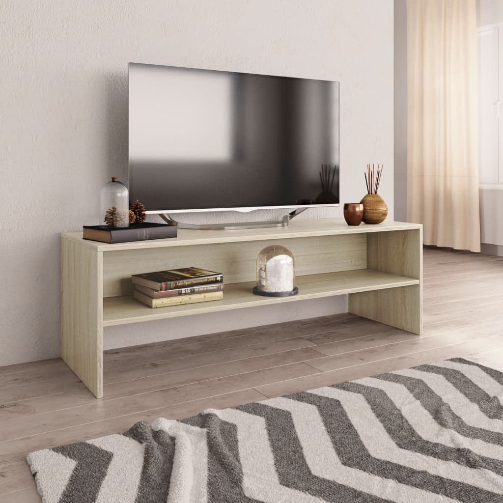 Queen.Y TV Stand Media Console with Open Shelves - Modern Entertainment Center & TV Cabinet, HiFi Cabinet, Lowboard Sideboard in Brown - Perfect for Living Room, Bedroom & Home Theater Setup