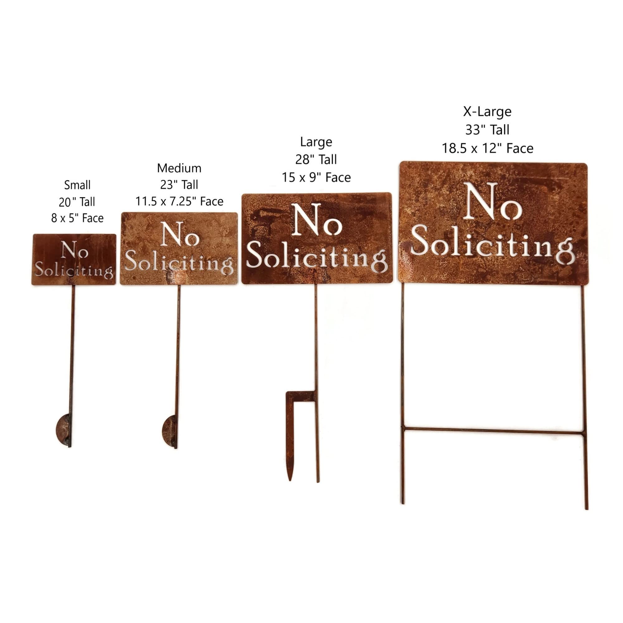 Funny No Soliciting Garden Stake - 20 to 33 Inches Tall, Large 28
