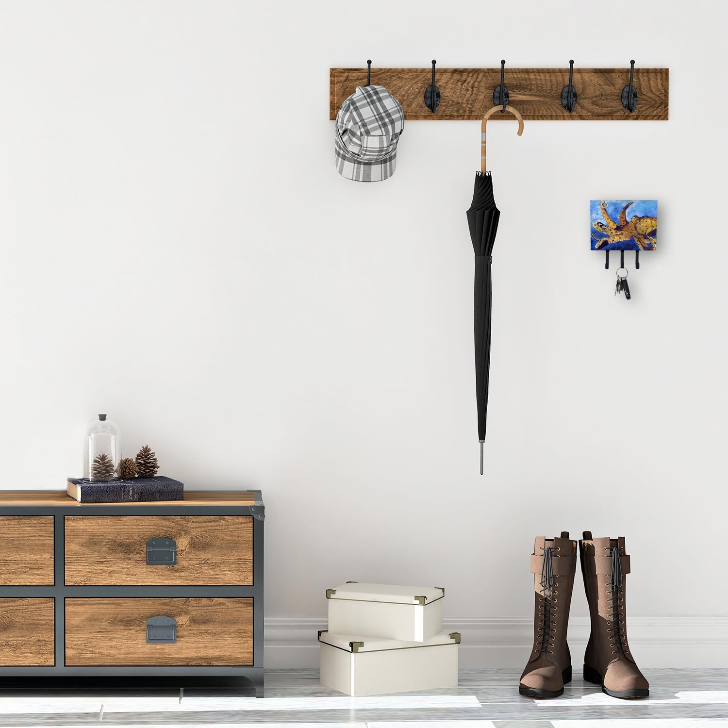 Caroline's Treasures 8794TH68 Octopus Wall Hook - Multi-Purpose Key Holder, Coat Rack & Leash Organizer - Perfect for Hanging Keys, Towels, Aprons & Pet Leashes in Entryway, Kitchen or Bathroom
