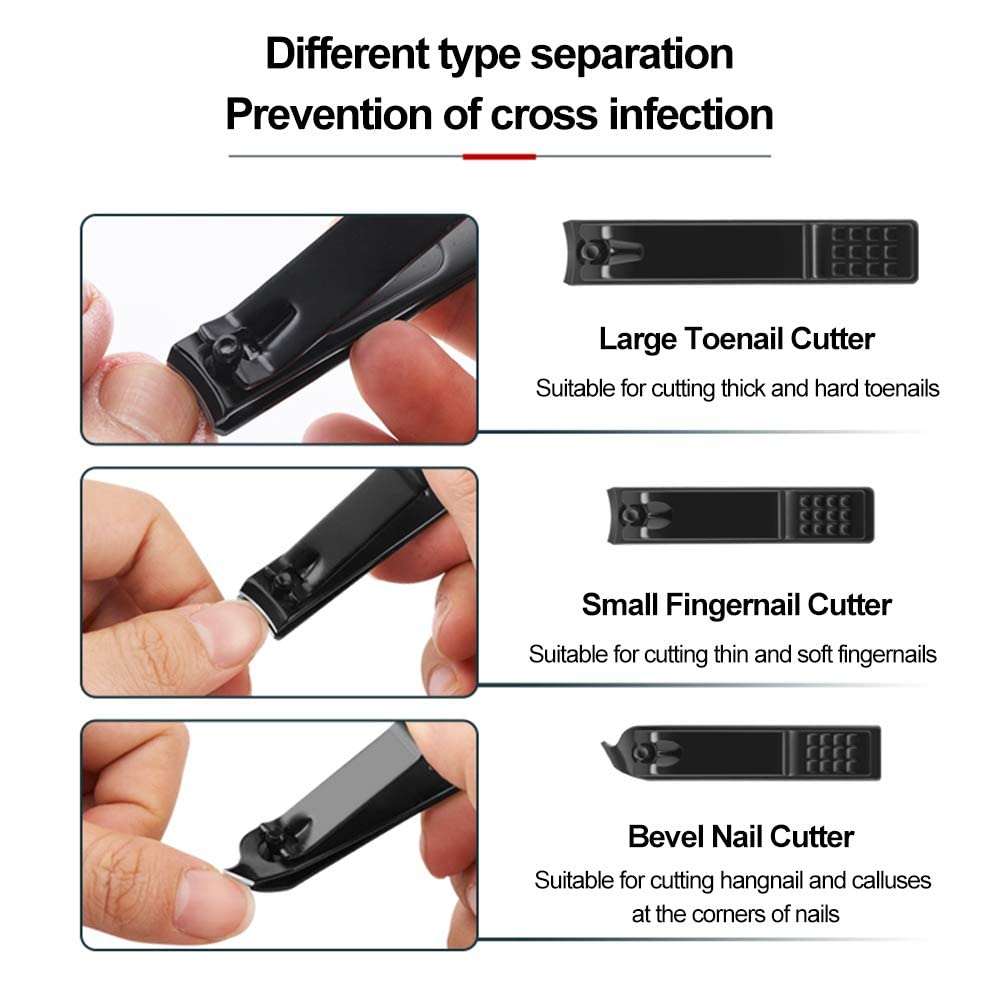INSIME Professional Nail Clipper Set - Stainless Steel Toe & Finger Nail Clippers for Men & Women - Perfect for Home, Travel & Pedicure Care