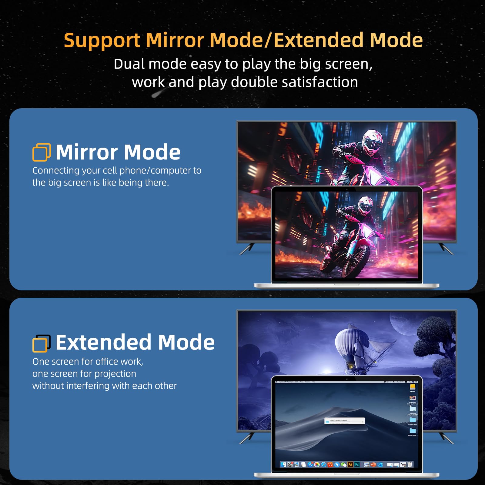 4K@60Hz USB C to HDMI Cable 6.6FT, Thunderbolt 3/4 Compatible for MacBook Pro/Air, iPhone 16/15 Pro/Max, Surface, Samsung Galaxy - High-Speed Video & Audio Transmission for Home Theater, Gaming, and Office Presentations