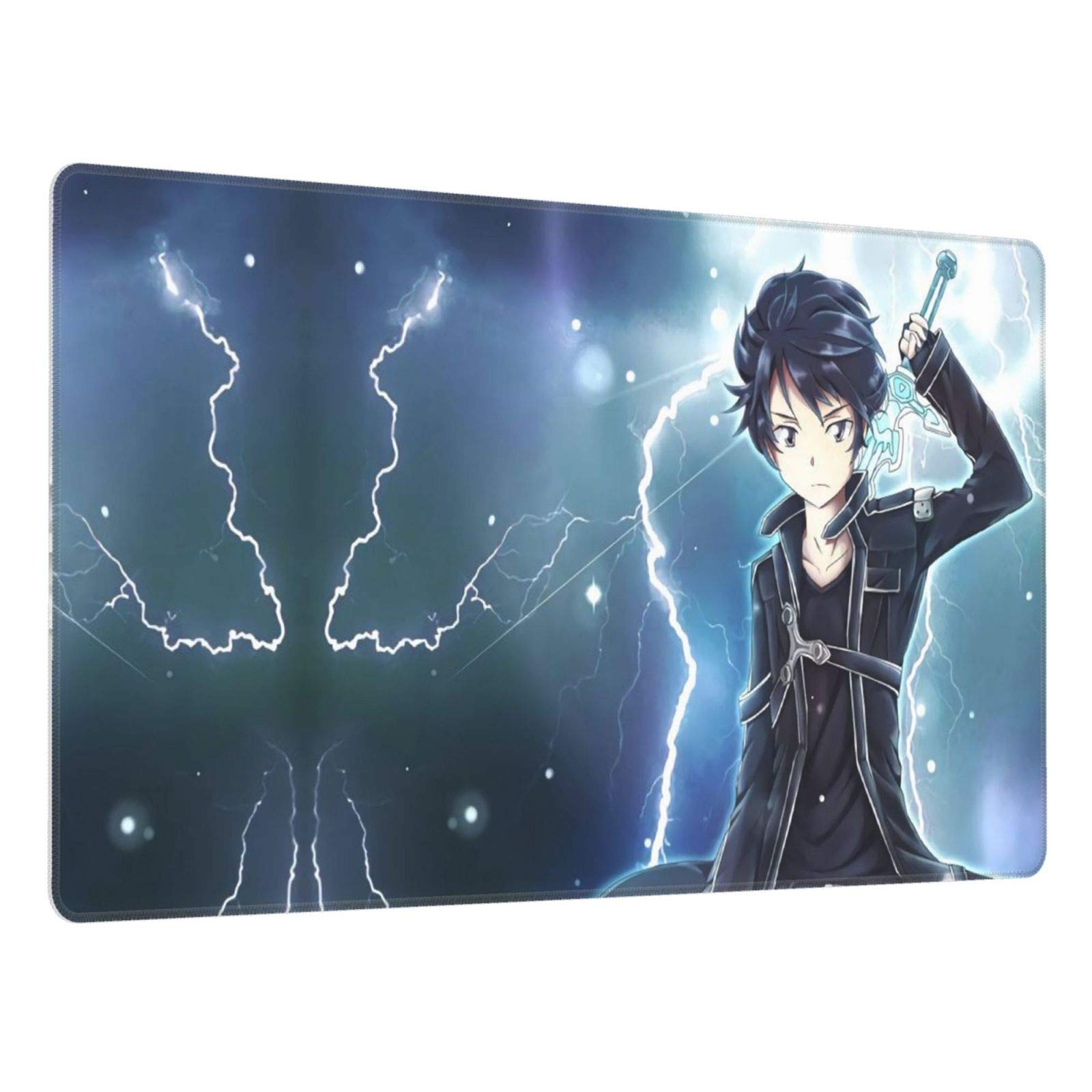 SAO Sword Art Online Kirito Anime Gaming Mouse Pad - Extra Large 29.5x15.8 Inch Non-Slip Rubber Base - Perfect for PC Gaming, Office Work & Anime Collectors