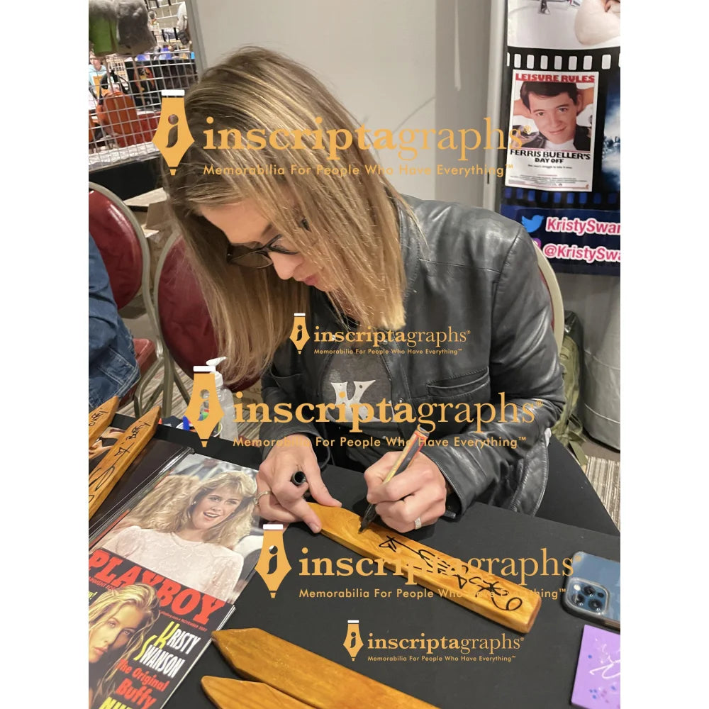 Kristy Swanson Autographed Buffy the Vampire Slayer Wooden Stake with JSA COA - Signed Collectible for Horror Fans & TV Memorabilia Display