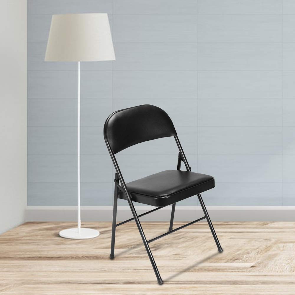 6 Pack Folding Chairs with Padded Seats - Portable & Foldable Dining Chairs for Home, Office, Student Study - Perfect for Parties, Camping & Extra Seating