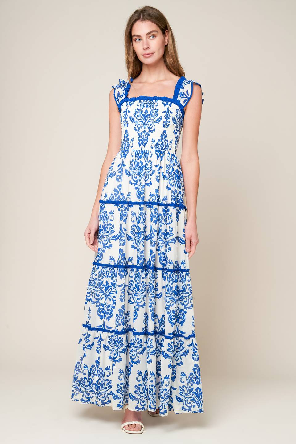 Elegant Floral Woven Maxi Dress for Women - Perfect for Summer Beach Vacations & Boho Weddings
